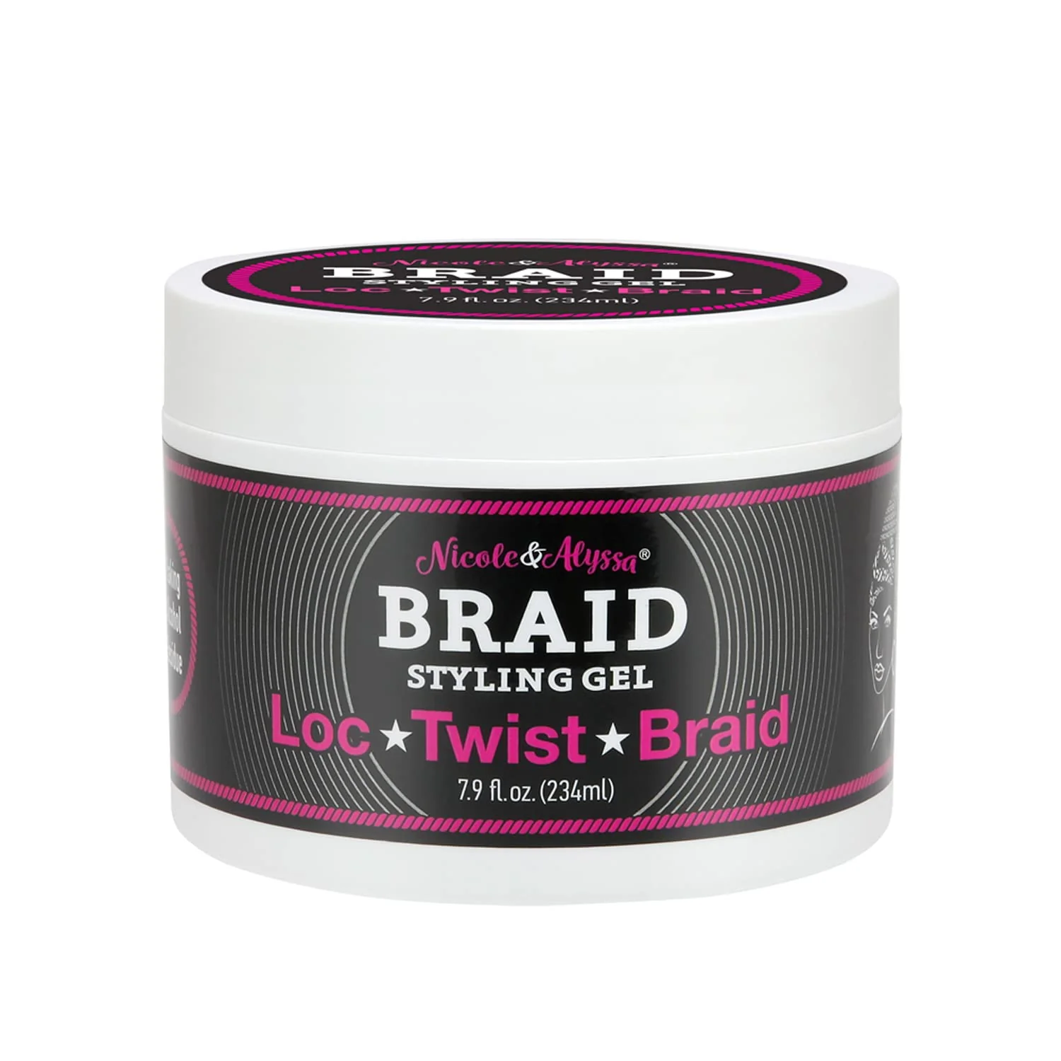 High-End Nicole Alyssa - Braiding Gel 7.9oz - No Flakes or Buildup for Braids Locs Twists Extra Hold Frizz Control Moisturizing Care Eco-Friendly