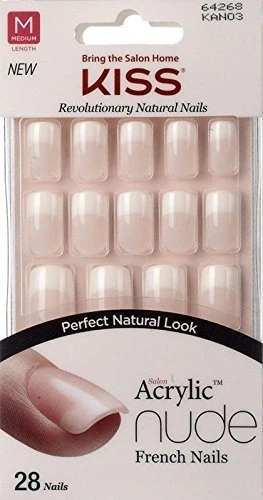 Classic NEW KISS SALON ACRYLIC NUDE NAILS - CASHMERE KAN03 - MEDIUM LENGTH First-Class