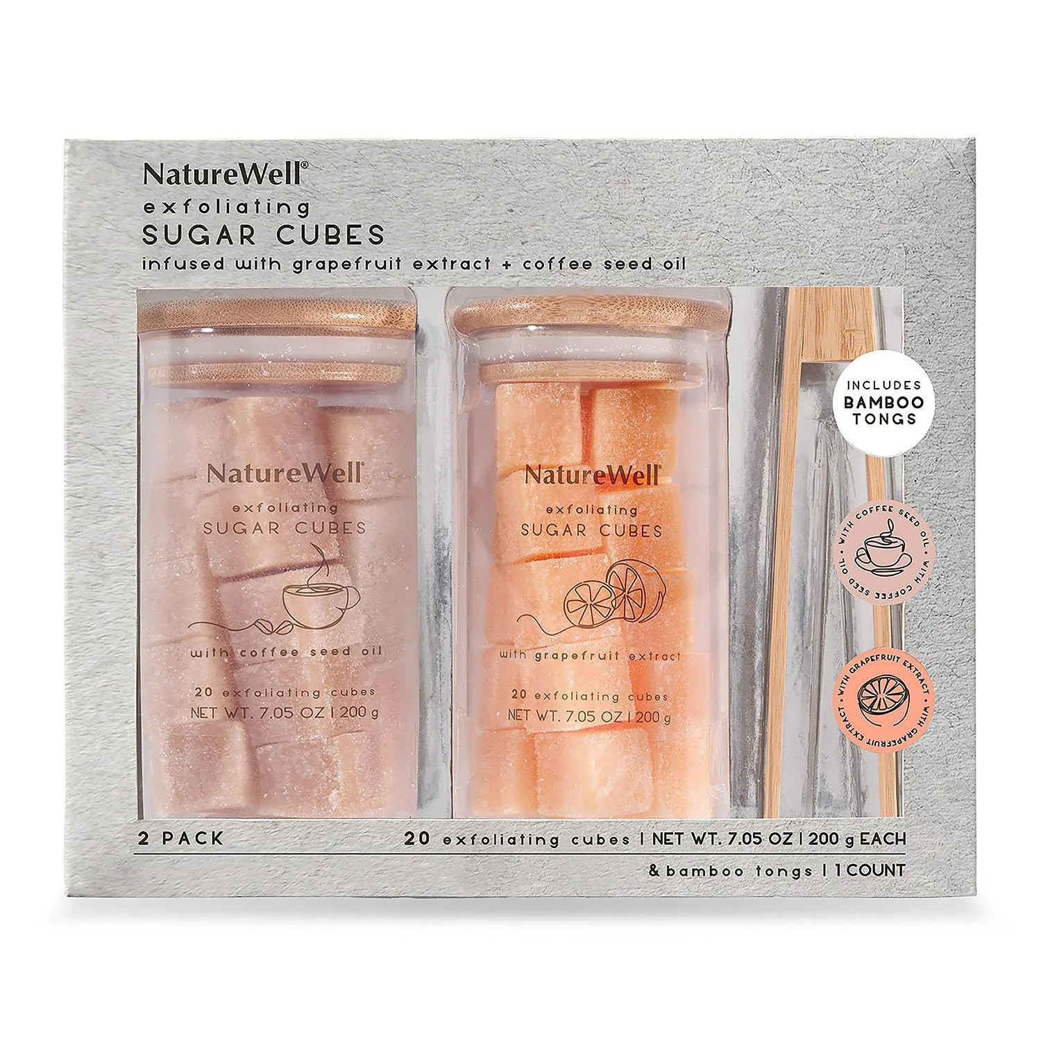 Outstanding NatureWell Exfoliating Sugar Cubes Grapefruit and Coffee 20 Cubes 2 Pack Proven