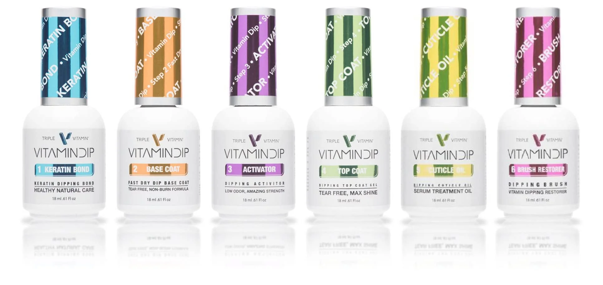 Natural NEW Triple Vitamin Dip Liquid Set for your choice Set of 6 Step 1 2 3 4 5 6 Clean