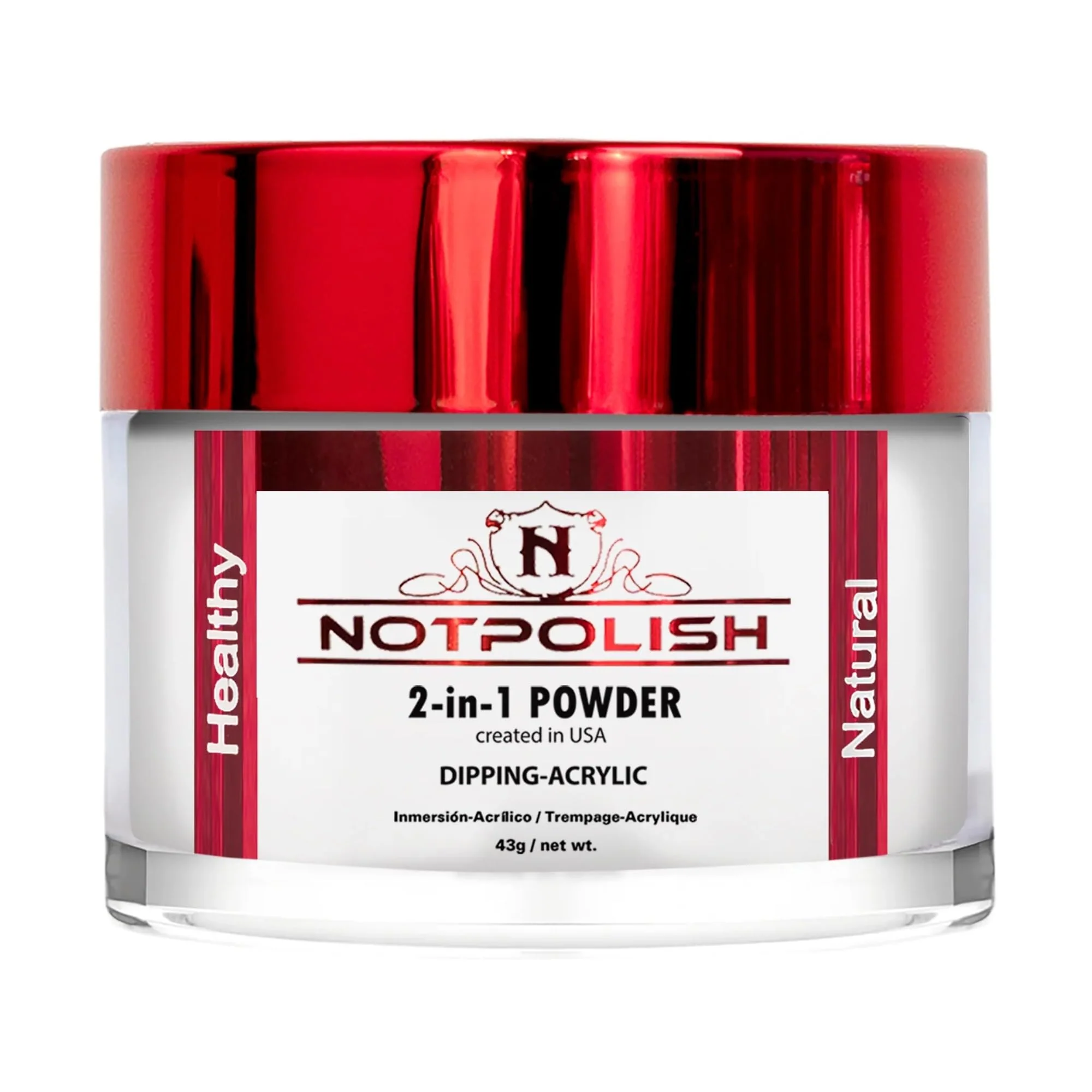 High-End Notpolish Dip Powder for Nails - Artistic Dip in Milky White - Vibrant Color Long Wear - For Dipping or Dabbing No UV Needed - Clean Finish Safe