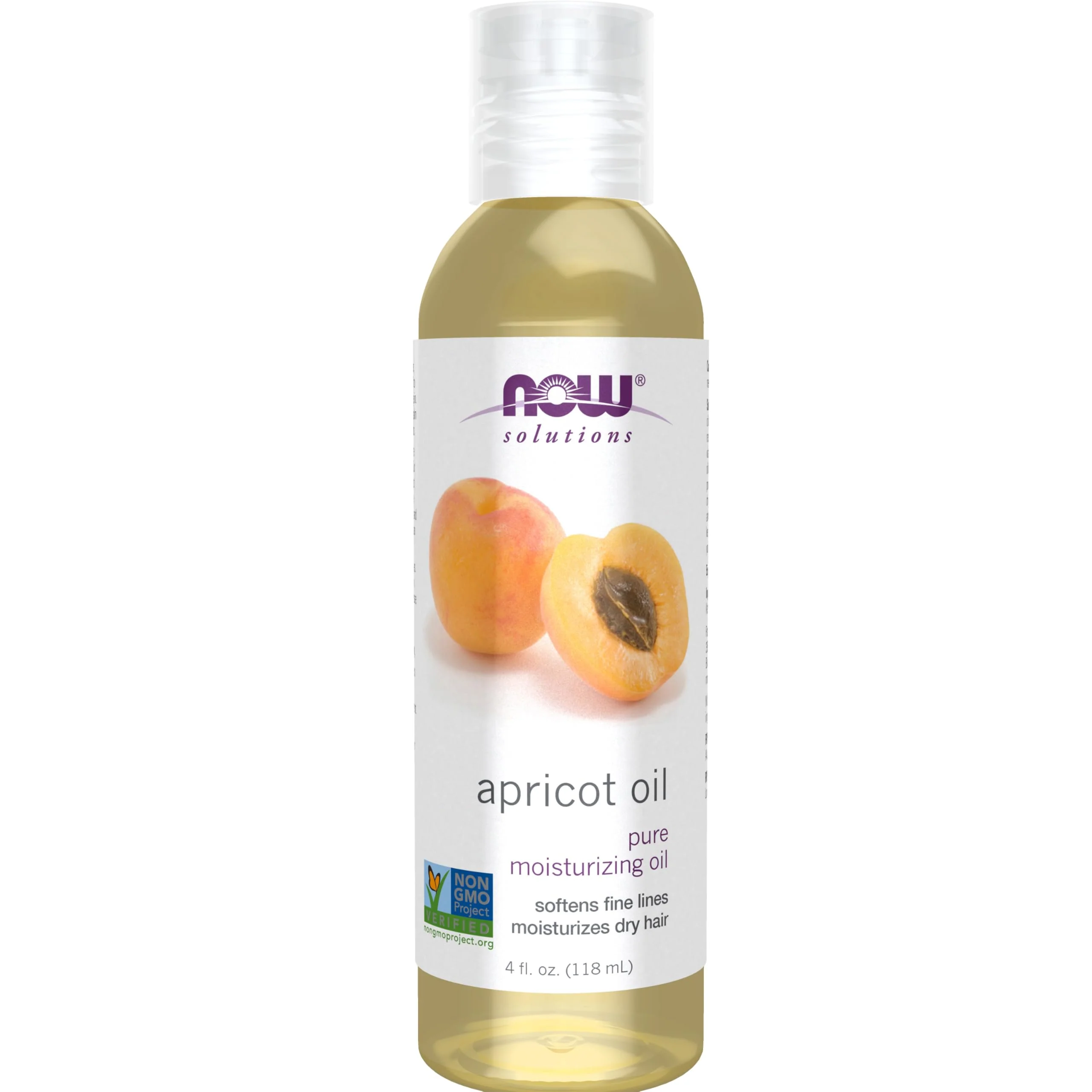 High-End NOW Foods Solutions Apricot Kernel Oil Hair Moisturizer Rejuvenating Skin Oil Softens Fine Lines 4-Ounce Healthy