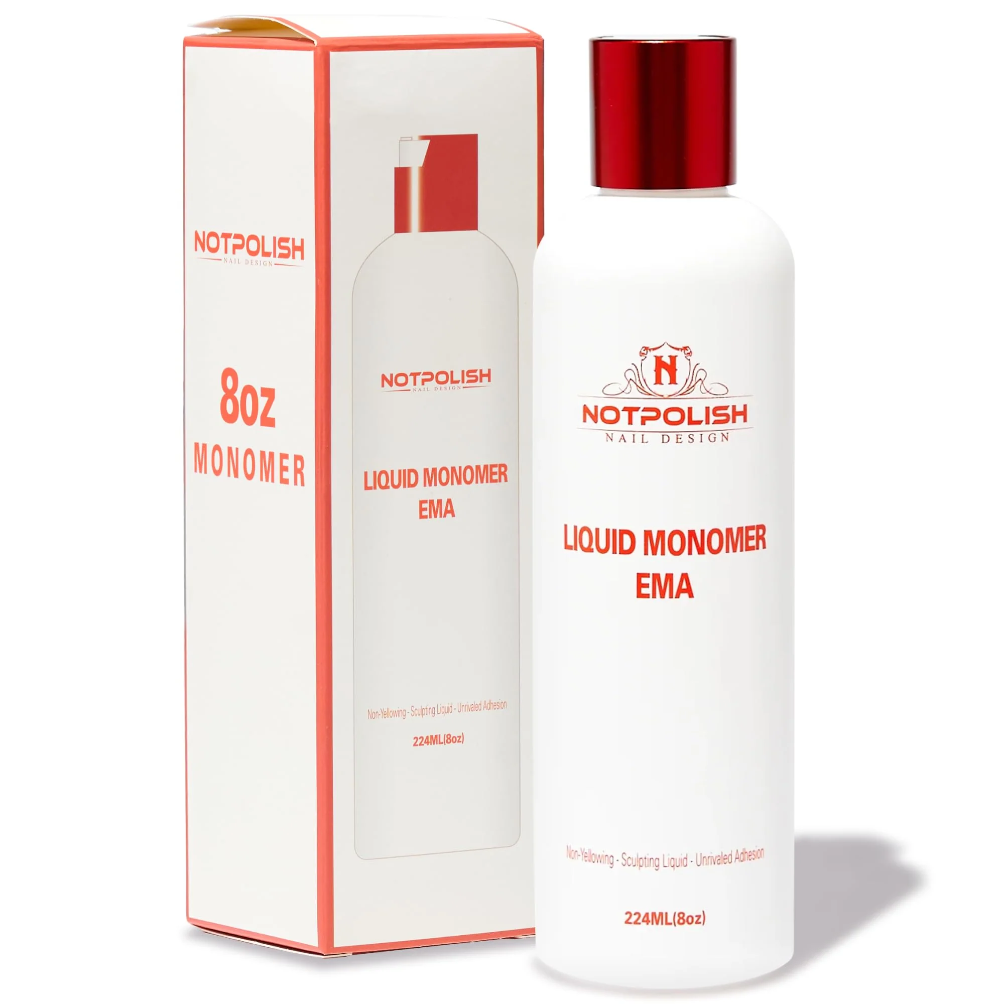Fine Crafted Notpolish Liquid Monomer for Acrylic Nails - Professional Monomer Acrylic Nail Liquid Low Odor No MMA - No Discoloration EMA-Based Formula Specialty