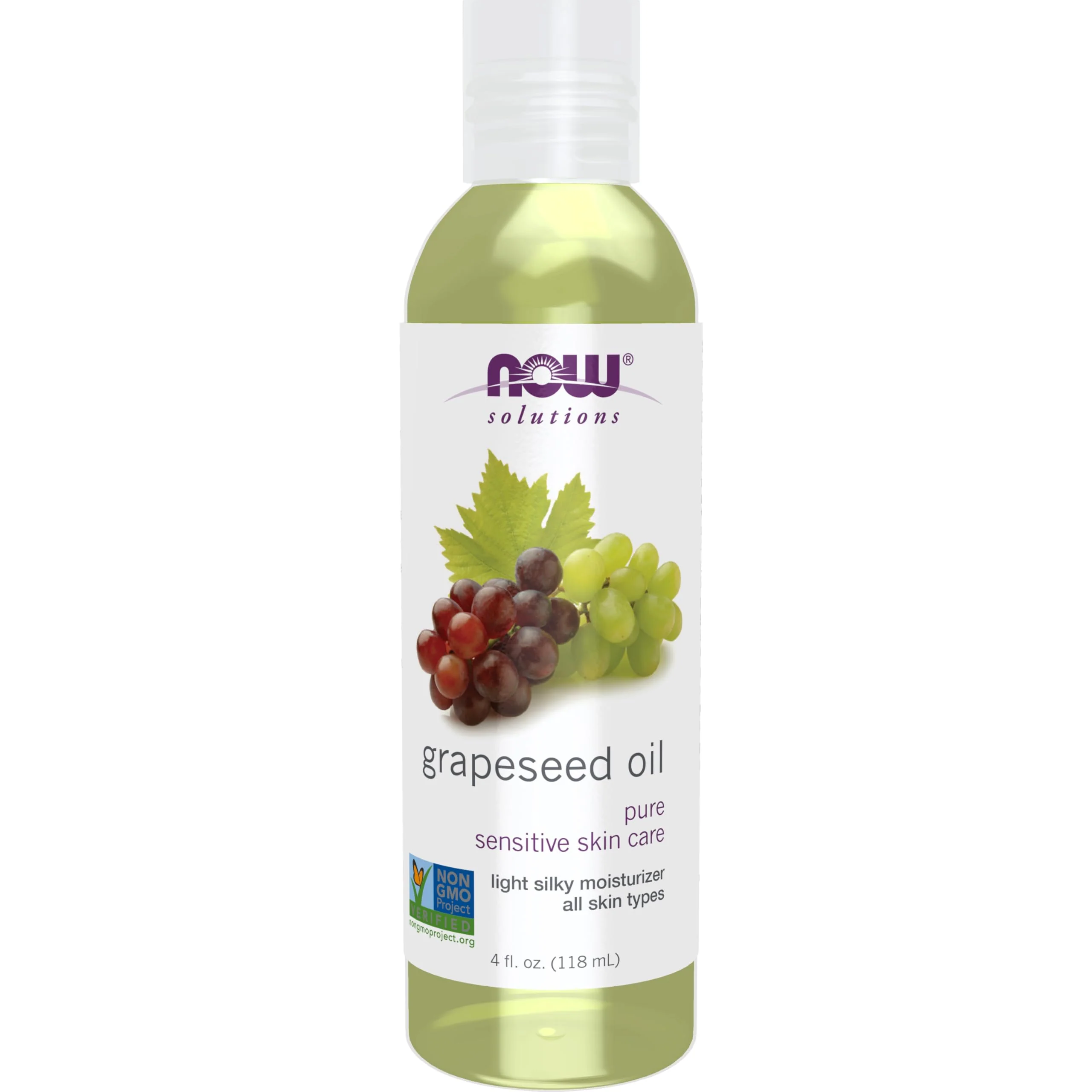 Unique NOW Solutions Grapeseed Oil Skin Care for Sensitive Skin Light Silky Moisturizer for All Skin Types 4-Ounce Official
