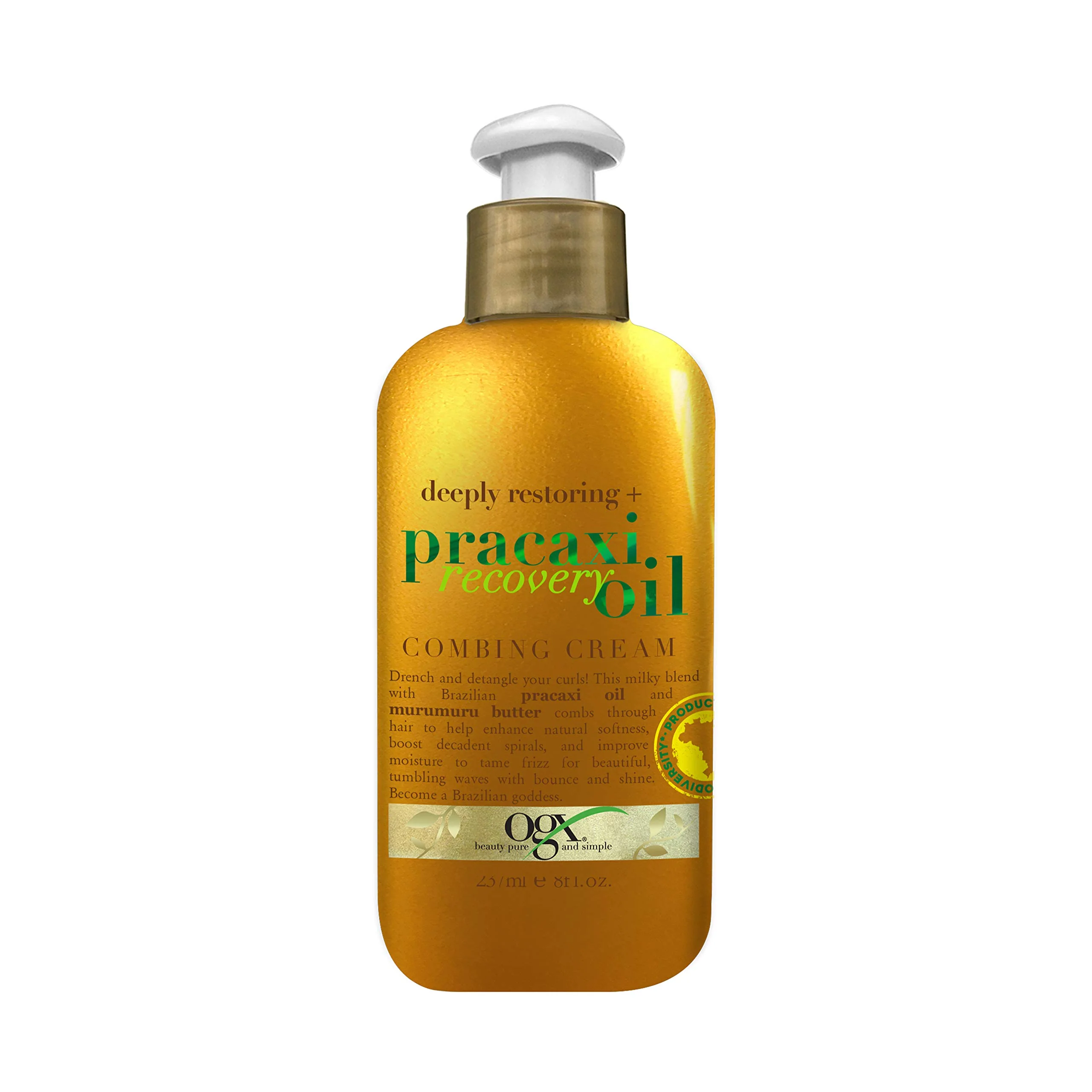 Casual OGX Deeply Restoring Pracaxi Recovery Oil AntiFrizz LeaveIn Combing Cream with Murumuru Butter Sulfate Surfactants Conditioning Hair Treatment Breathable