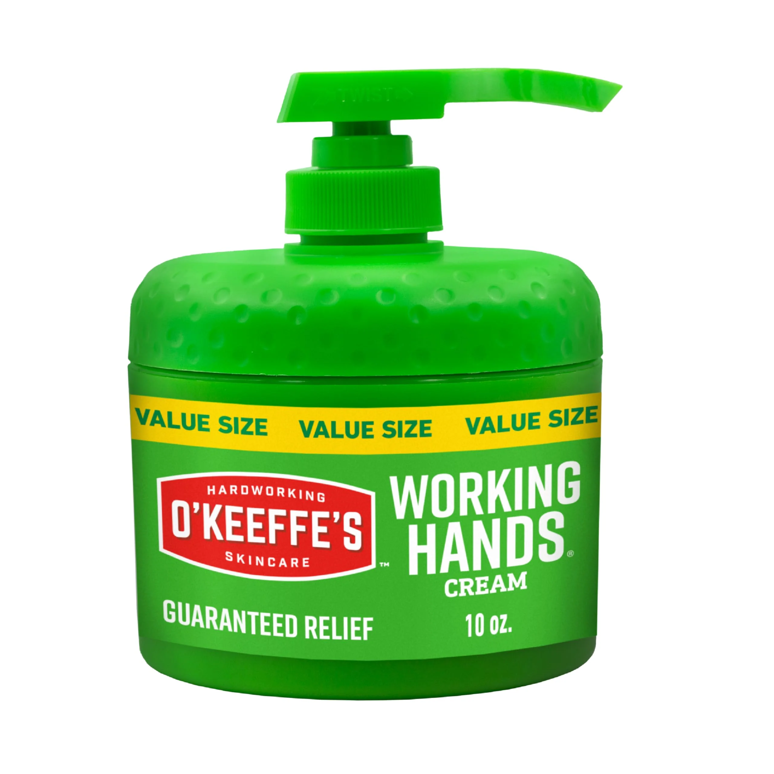 Advanced O'Keeffe's Working Hands Hand Cream in a Pumpable Jar for Extreme Dryness - 10oz Pump 1 Pack - Repairing Skincare for Cracked Dry Hands Sustainable