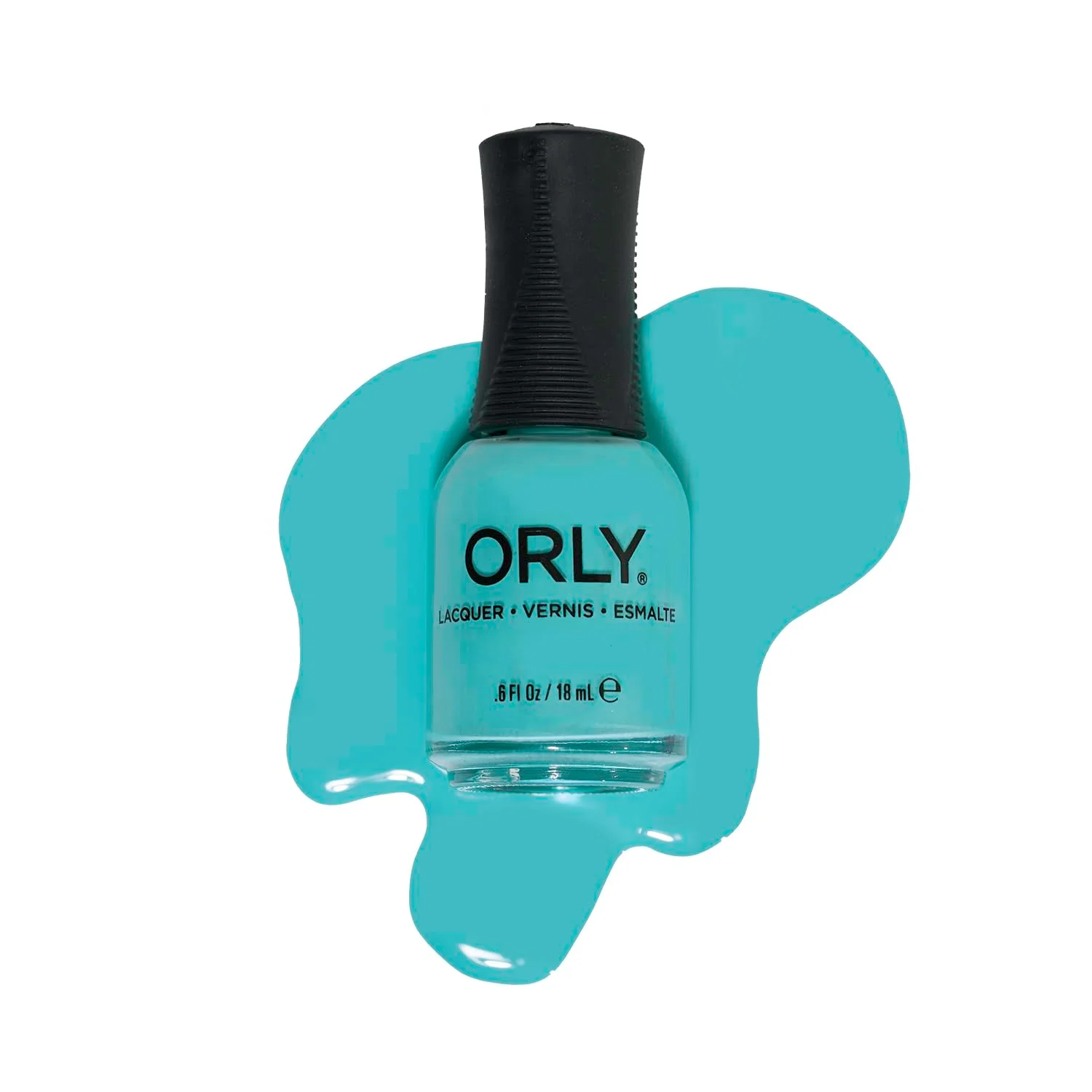 Powerful Orly Nail Polish Mallrat Limited Edited 1980s Collection Bright Aqua Long-Wearing Quick Drying Chip Resistant Formula Salon-Like Finish Traditional