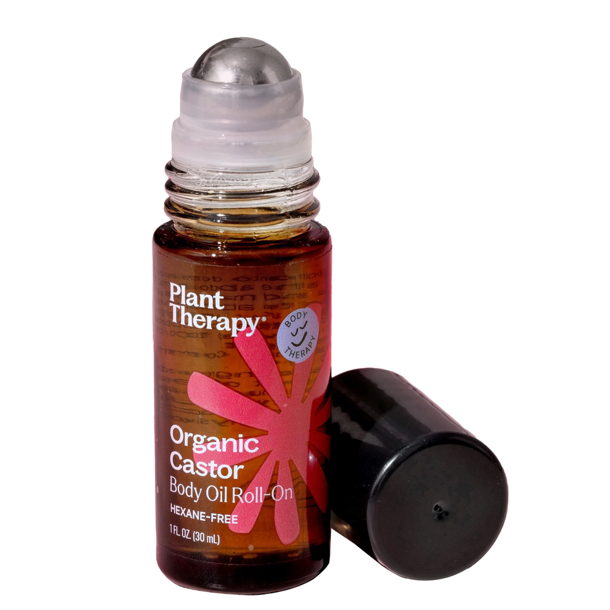 Breathable Plant Therapy Organic Castor Oil Roll On 30 mL 1 oz Convenient Mess- Body Oil Roll-on for Easy Application Cold-Pressed Hexane- High-Performance