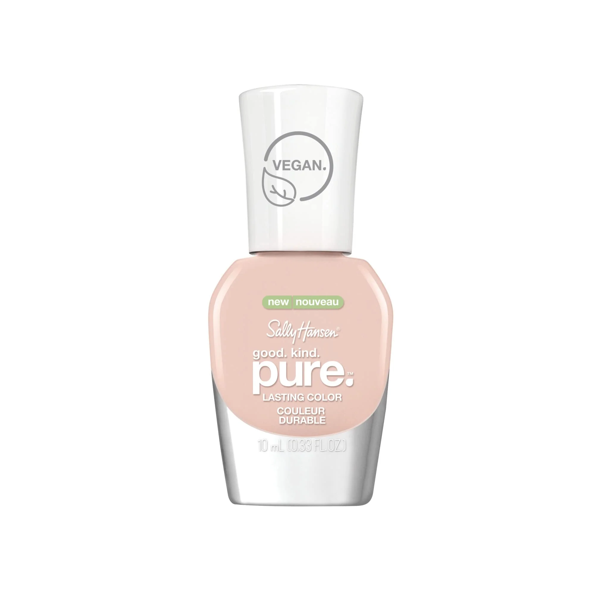 Long-Lasting Sally Hansen Good. Kind. Pure. Nail Polish Plant-Based Vegan 16- Formula Opaque Shiny 130 Romantic Peach Nude Pink Nail Color Versatile