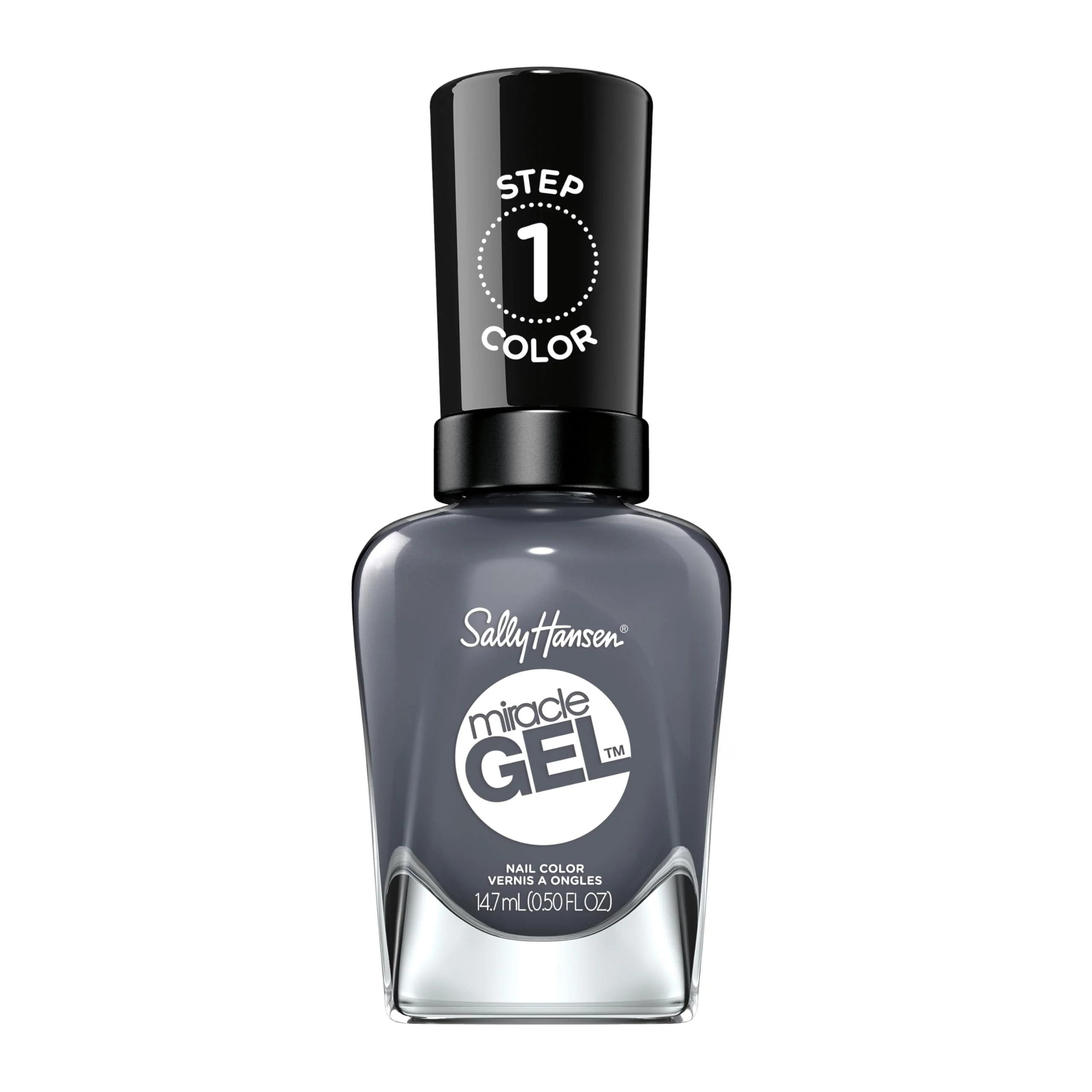 Trusted Sally Hansen Gel Salon Quality Nail Polish Gel-Like Formula Two-Step System No UV Light Needed Long Lasting Opaque Shiny 809 Slate-R Practical