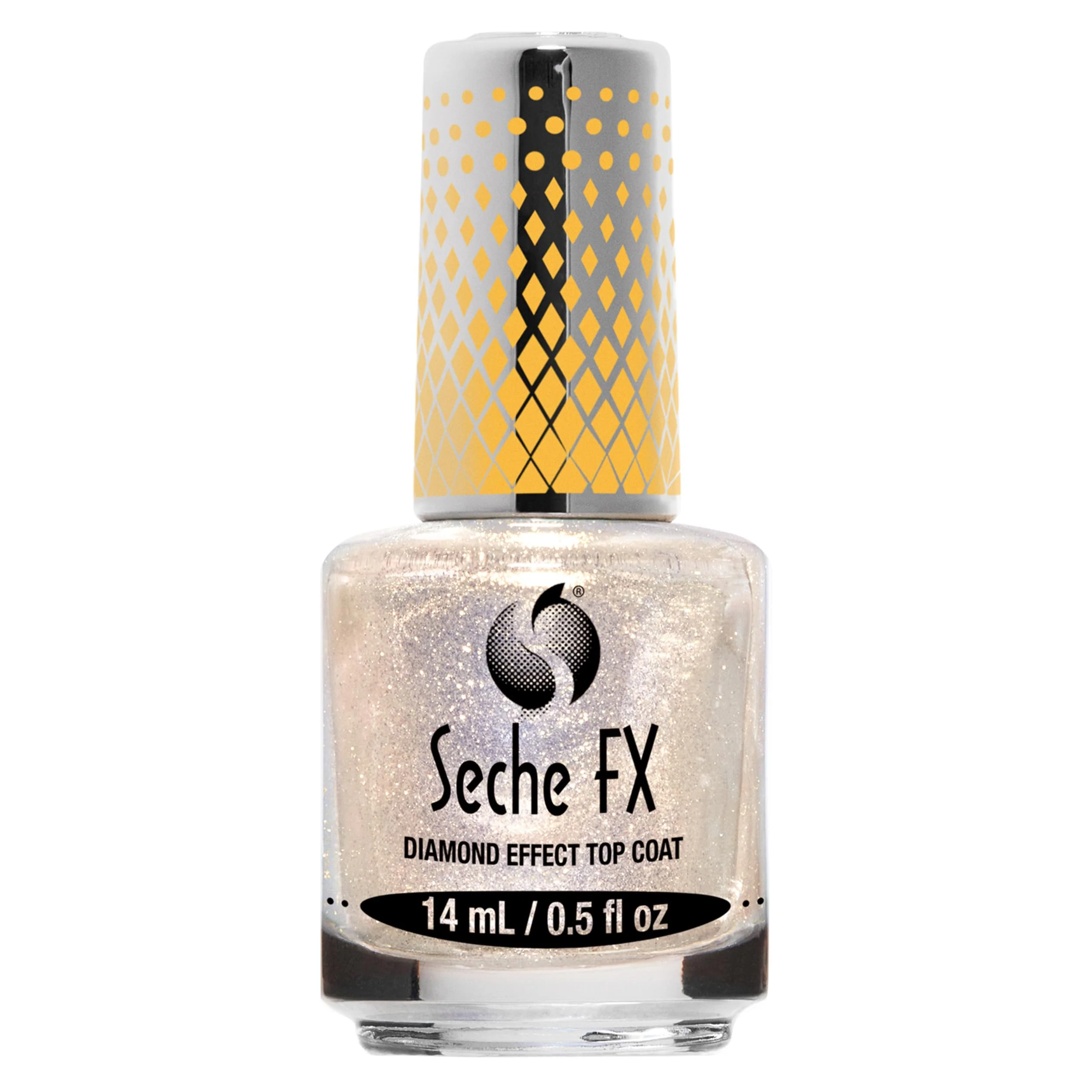 User-Friendly Seche FX Diamond Effect Dry Fast Top Coat Nail Polish - Gold Glitter Finish with Instant Gel-Like Gloss Fast-Drying Long-Lasting Chip-Resistant Dependable
