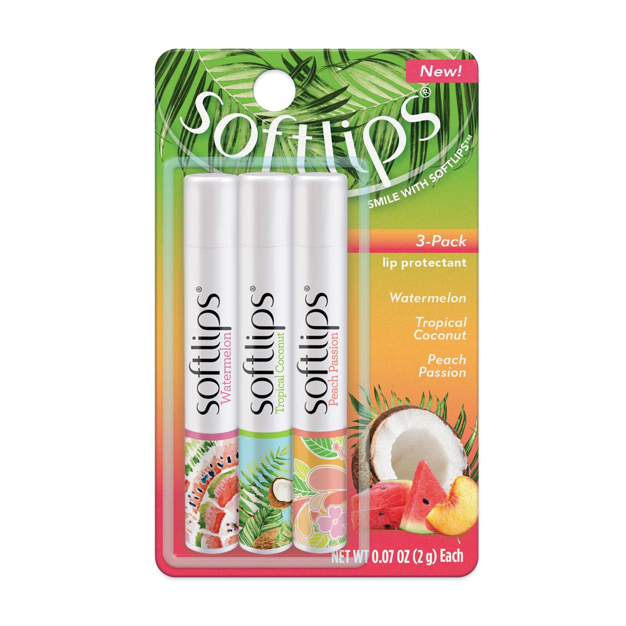 Artisan Softlips Daily Lip Moisturizer For Very Dry Lips Tropical Flavored Lip Balms Hydrates Soothes Prevents Dry Chapped Lips Smooth Glide Formula World-Class