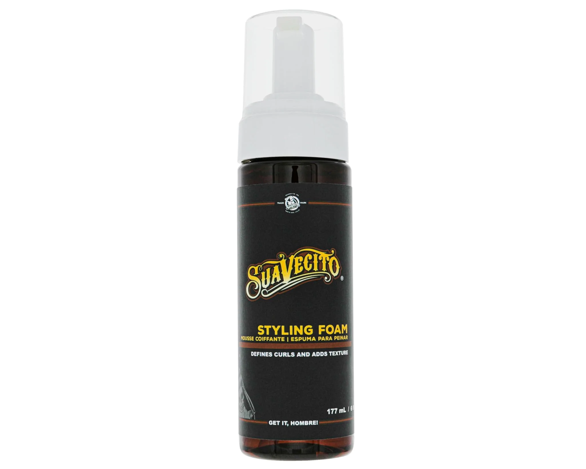 Clean Suavecito Styling Foam Mousse Defining Curls Adds Shine Creates Texture for Voluminous Hair - Sulfate Gluten Paraben Original Design