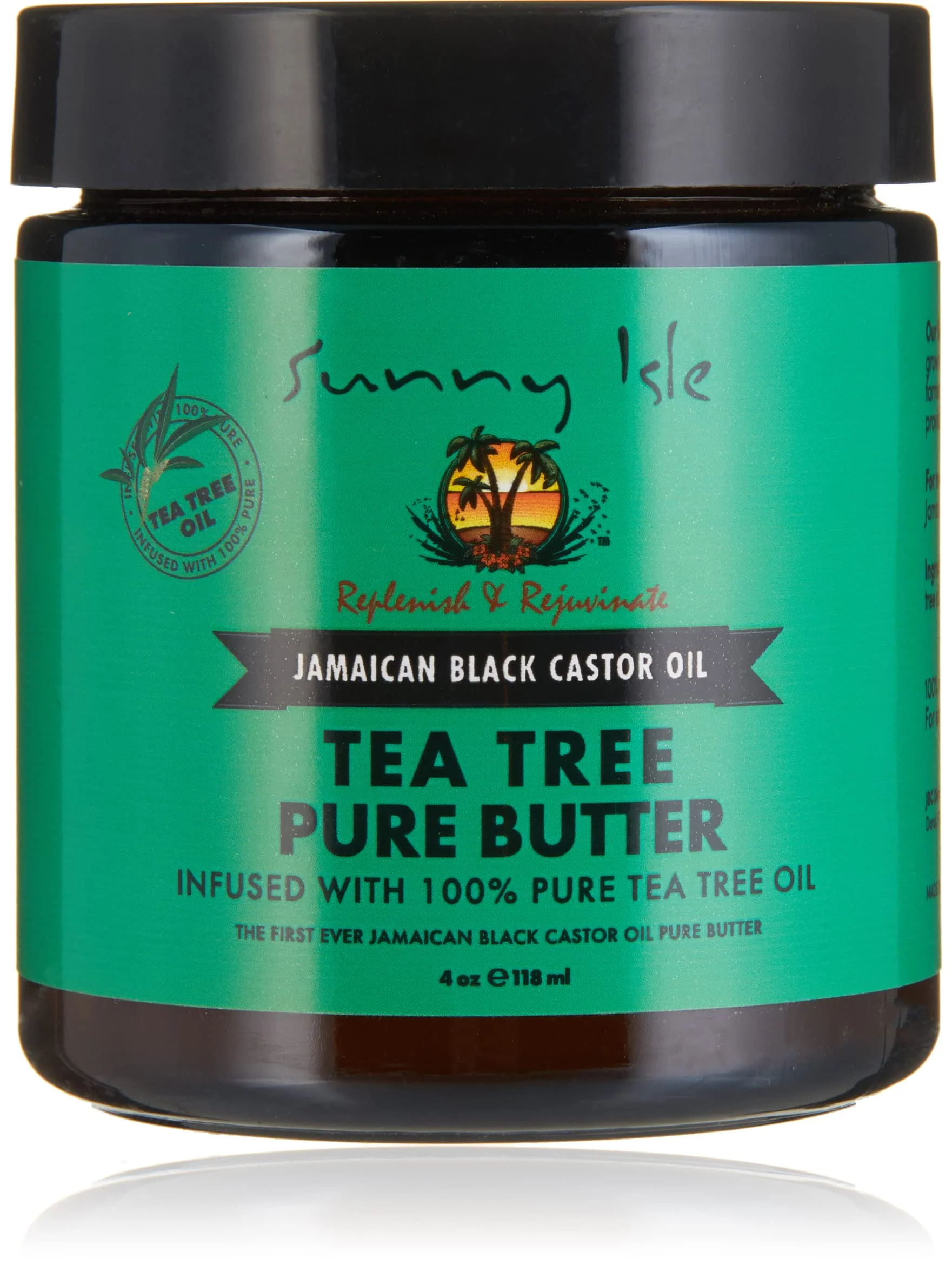 Modern Sunny Isle Jamaican Black Castor Oil Pure Butter infused with Tea Tree Oil 4oz Dependable