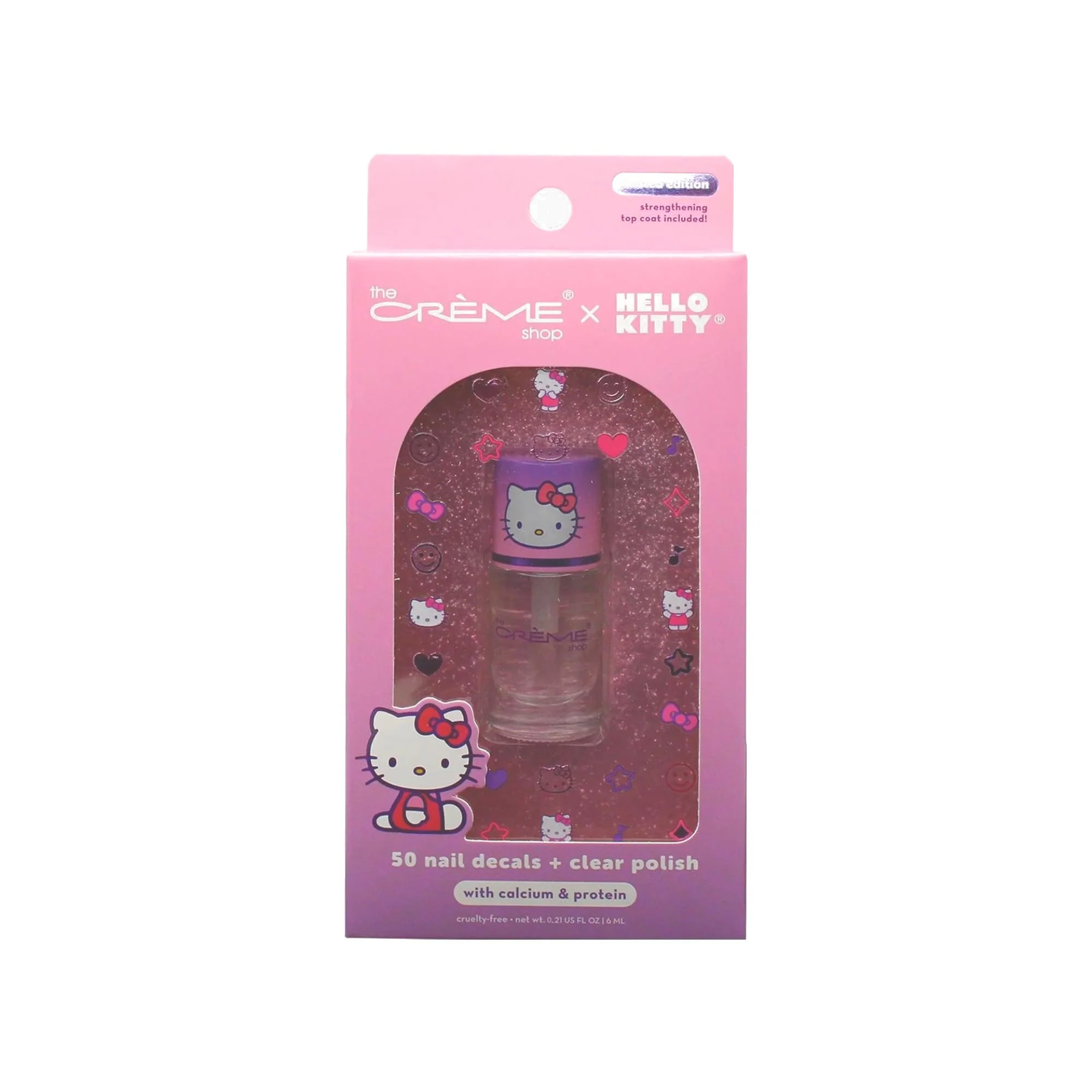 Convenient The Crème Shop X Hello Kitty Purple 50 Nail Decals Clear Polish Nail Stickers for Nail Art Naik Kits Responsible