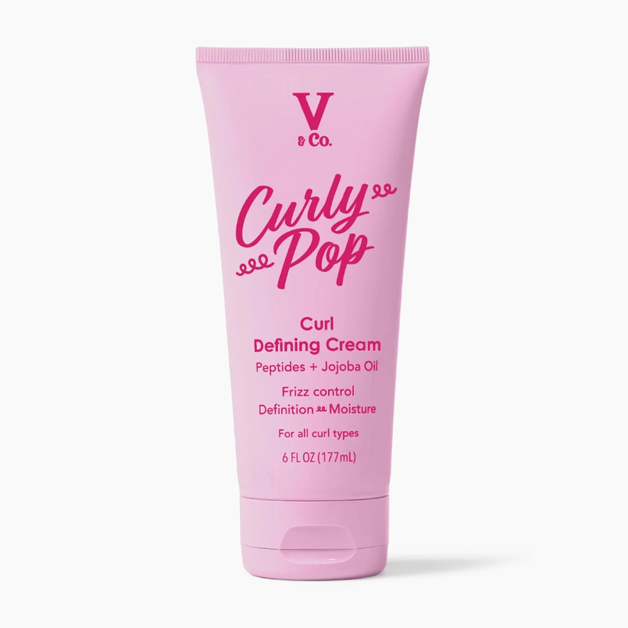 World-Class V Co. Curly Pop Curl Defining Cream - Curl Cream for Curly Hair Anti Frizz Moisturizing Hair Care with Peptides Jojoba Oil - Defines Curls Selected