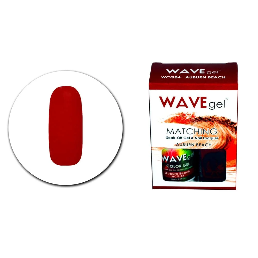 Soft WAVEGEL Soak-0ff Gel Nail Lacquer Matching Duo Set - Auburn Beach - WCG84-84 I 0.5 Oz Smooth