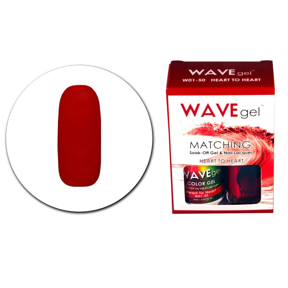 Outstanding WAVEGEL Soak-0ff Gel Nail Lacquer Matching Duo Set - Heart To Heart - W0150-0150 I 0.5 Oz Prestigious
