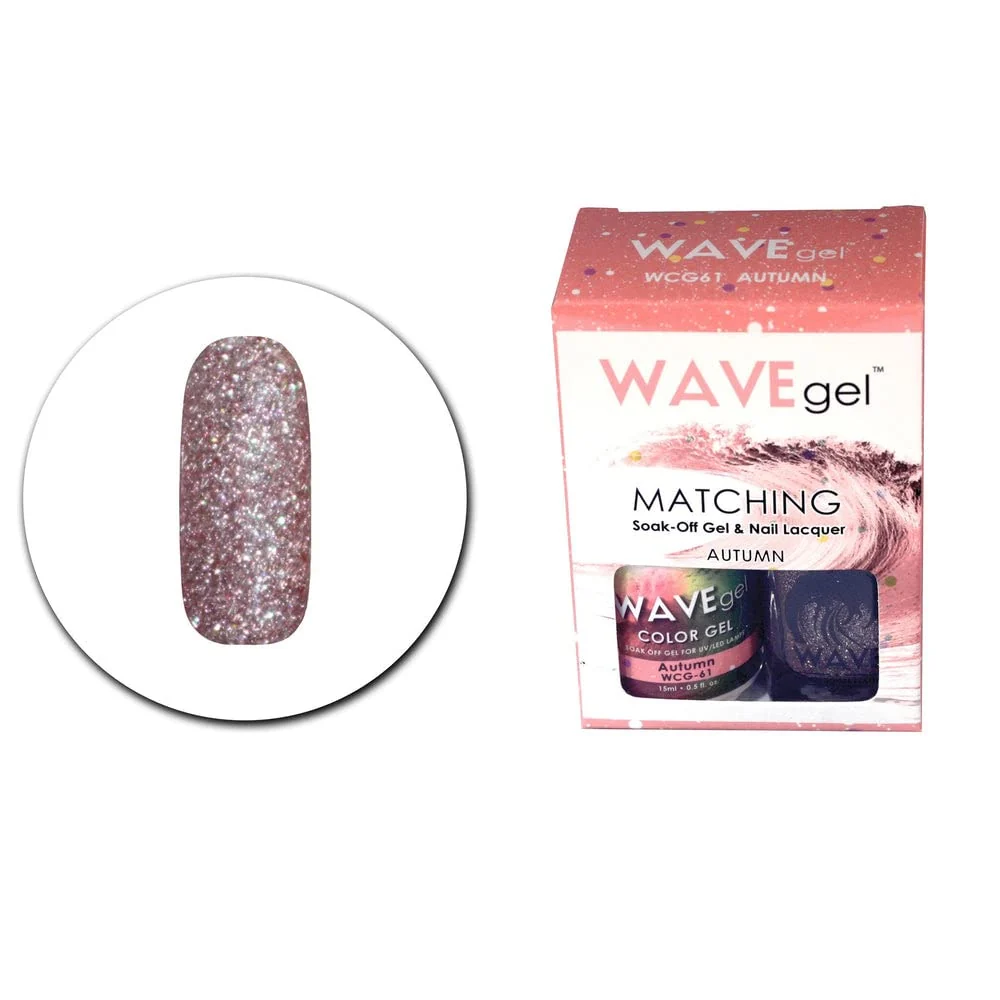 Genuine WAVEGEL Soak-0ff Gel Nail Lacquer Matching Duo Set - Autumn - WCG61-61 I 0.5 Oz Detailed