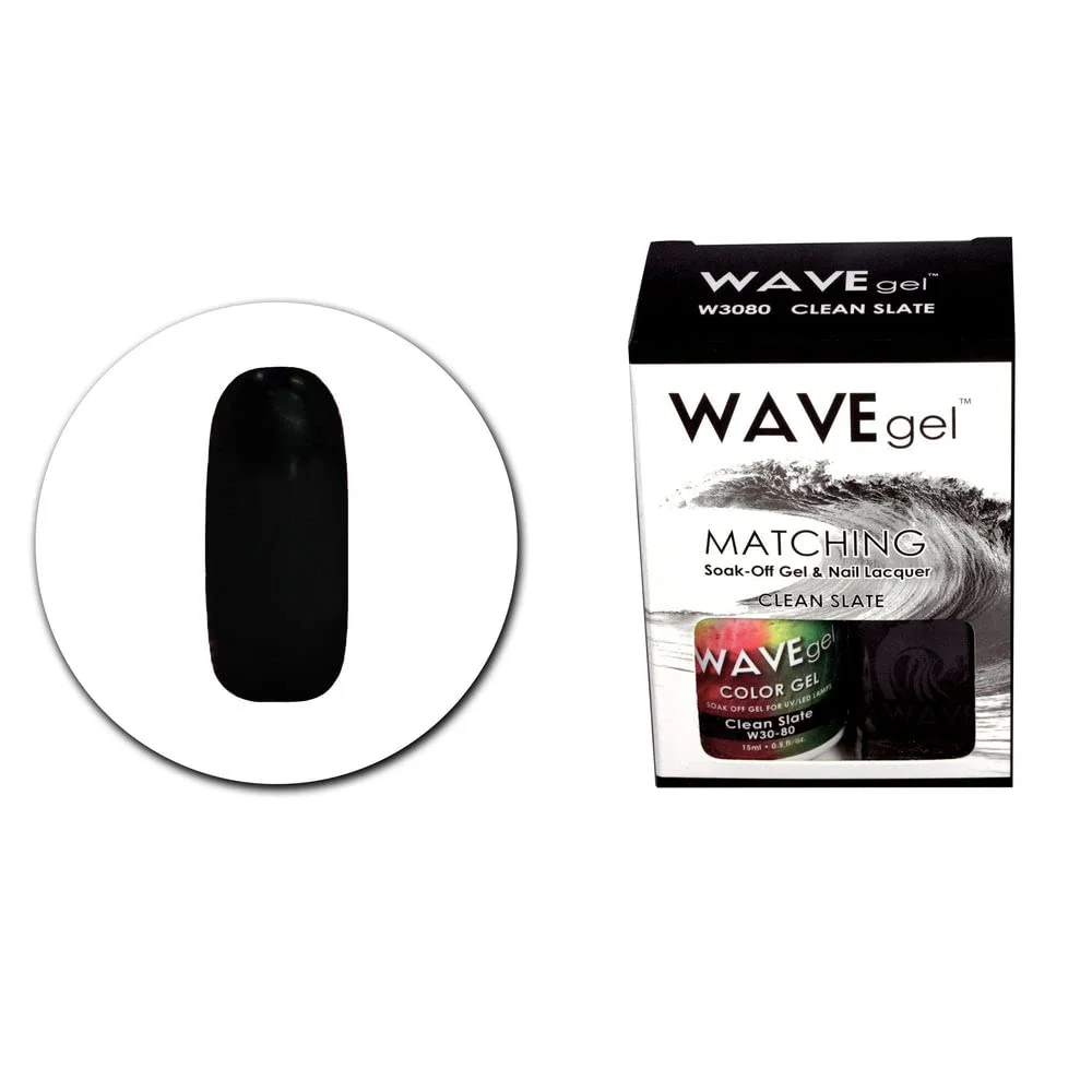 Specialty WAVEGEL Soak-0ff Gel Nail Lacquer Matching Duo Set - Clean Slate - WCG80-80 I 0.5 Oz Genuine