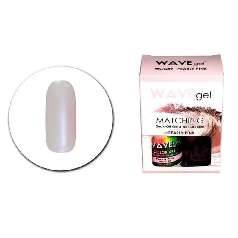 Specialty WAVEGEL Soak-0ff Gel Nail Lacquer Matching Duo Set - Pearly Pink - WCG89-89 I 0.5 Oz Smooth
