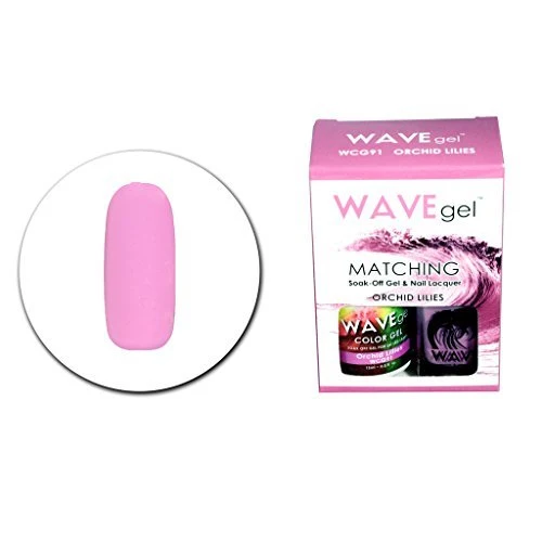 Innovative WAVEGEL Soak-0ff Gel Nail Lacquer Matching Duo Set - Orchid Lilies - WCG91-91 I 0.5 Oz Secure