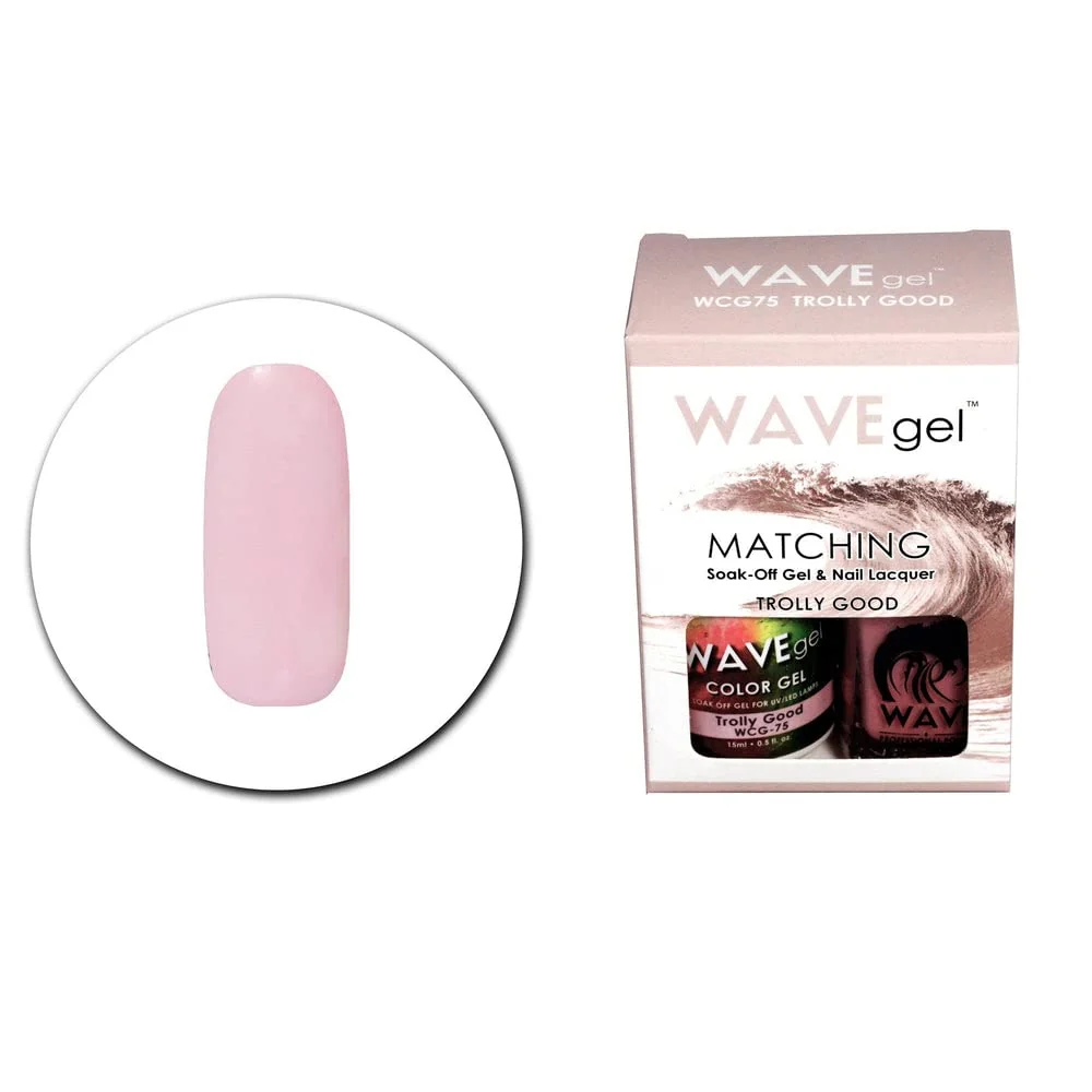 Premium WAVEGEL Soak-0ff Gel Nail Lacquer Matching Duo Set - Trolly Good - WCG75-75 I 0.5 Oz Top-Quality