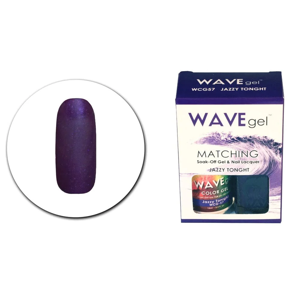 Luxury WAVEGEL Soak-0ff Gel Nail Lacquer Matching Duo Set - Jazzy Tonight - WCG57-57 I 0.5 Oz Genuine