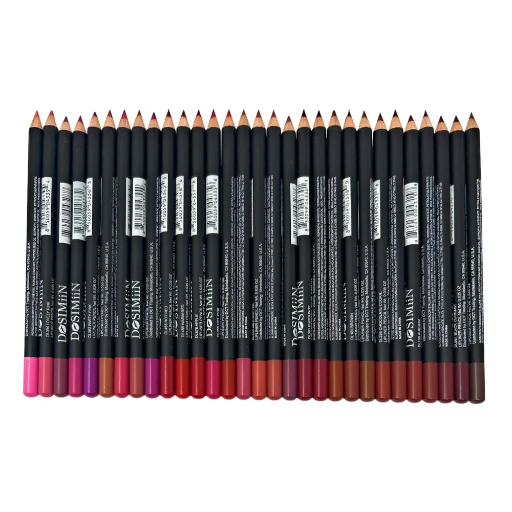 Superior 30 pcs Lip Liner Pencil Set High Pigmented Lip Makeup Long-wearing Deep and Rich in Color Enhance Lip Volume 6.25 inches Long Wooden Pencil Convenient