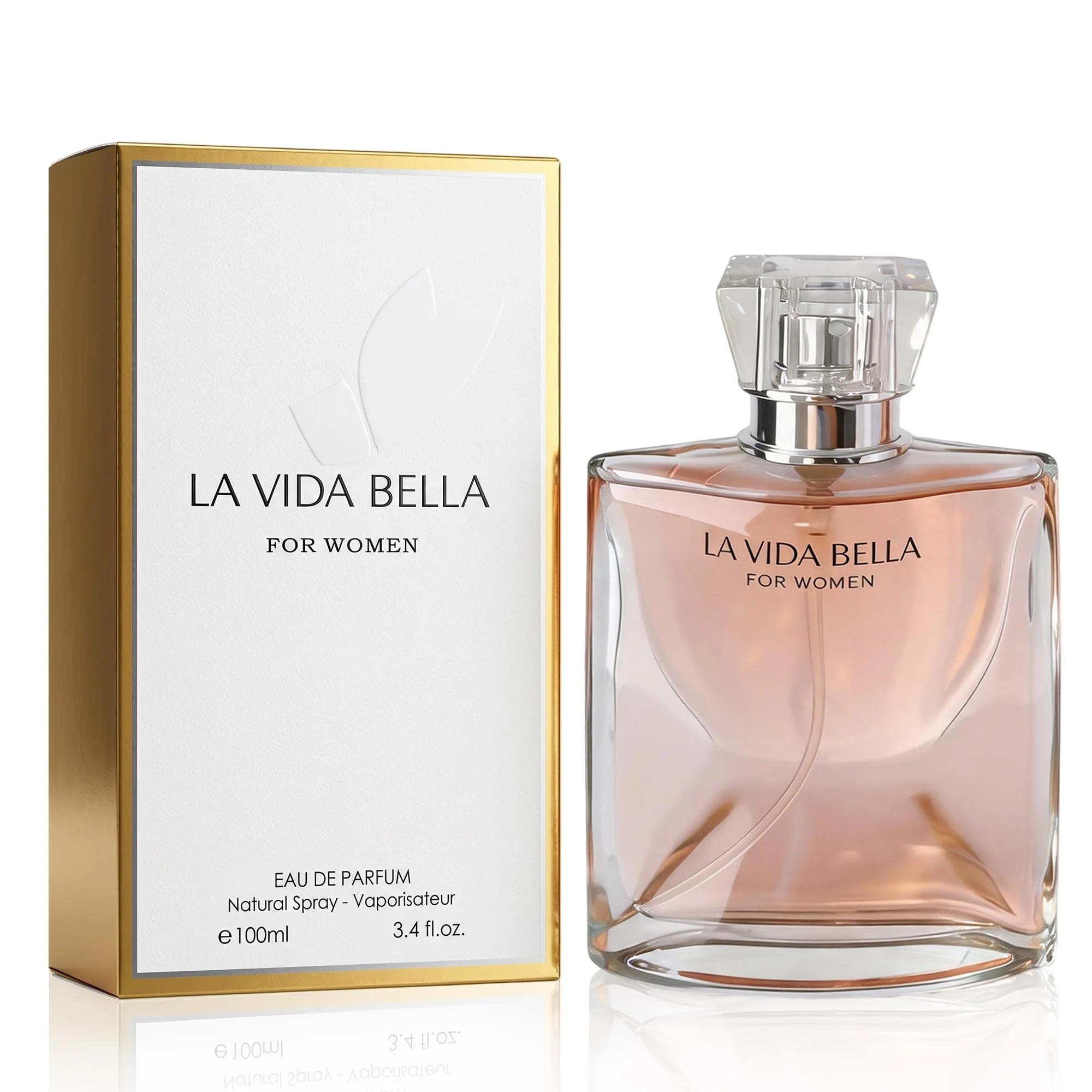 Optimized A CENTER La Vida Bella Perfume for Women - 3.4oz 100mLEau de Parfum Spray Floral Sweet Fragrance with Notes of Iris Patchouli Vanilla and Spun Solid
