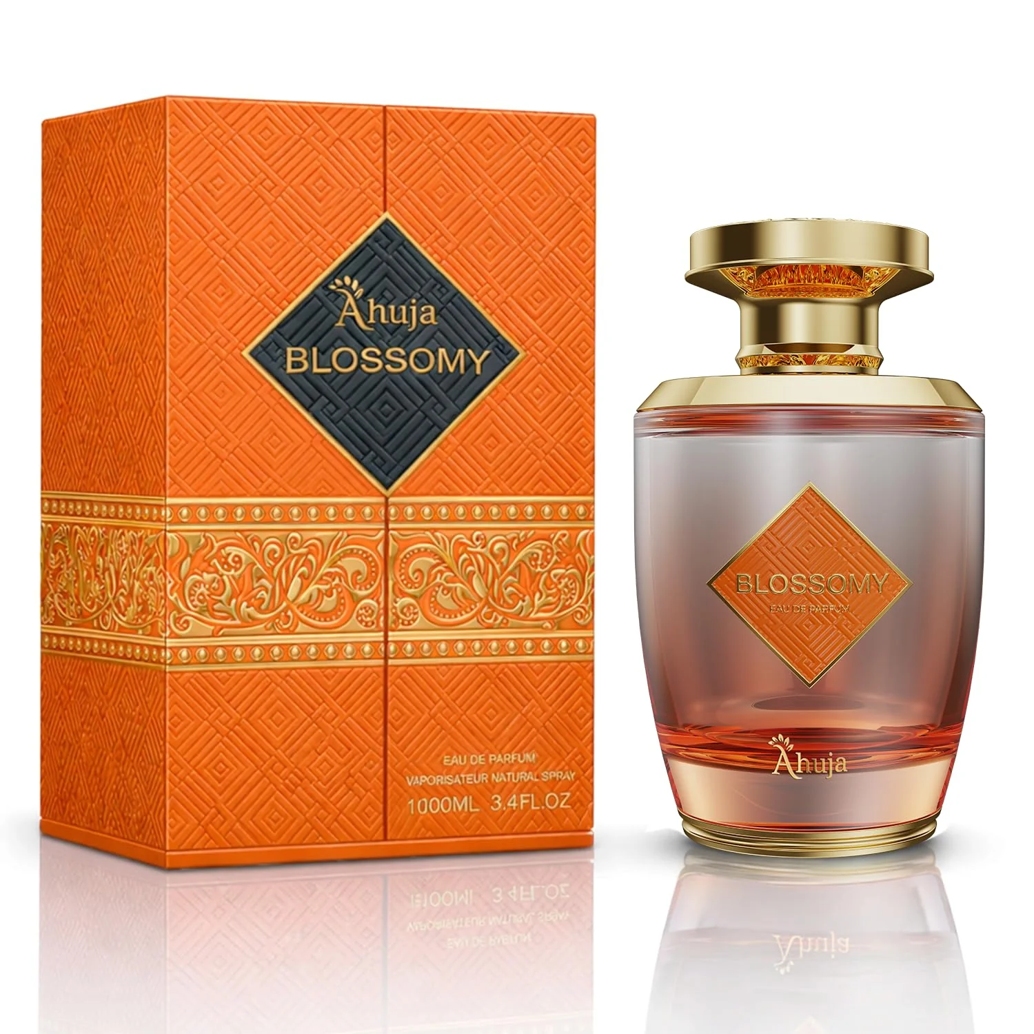 Professional AHUJA Blossomy Eau De Parfum 3.4oz for Women - Long Lasting Floral Fragrance with Natural Tuberose and Jasmine - Luxurious Fresh Elegant Perfume Prestigious