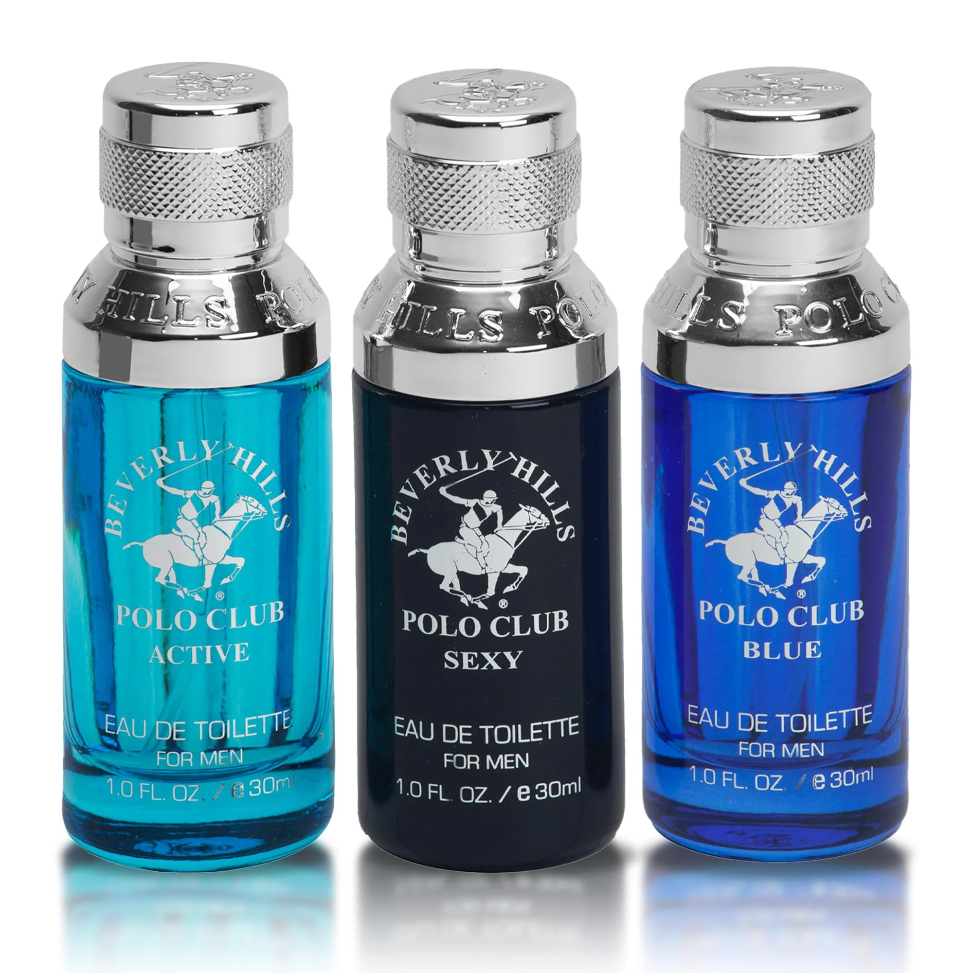 Original Design Beverly Hills Polo Club MENS 3PC SLIDER - BLUE VARIANT - CONTAINS BLUE SEXY ACTIVE 1OZ EDTs Stylish