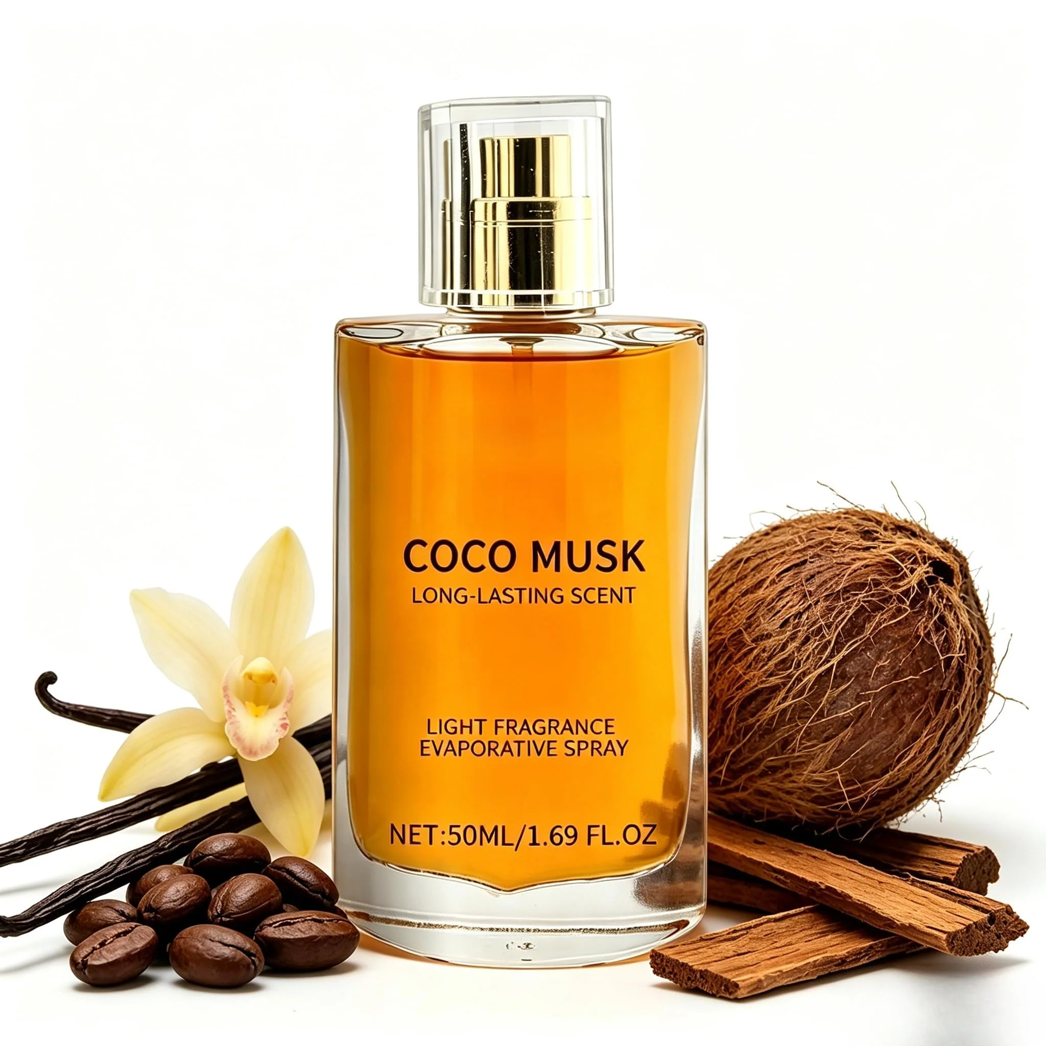 Breathable GAOSHUOC Men's Coco Musk Perfume Warm Scent with Natural Cocoa Sandalwood Vanilla Long Lasting Pheromone Perfume for Work Parties Dates Smooth