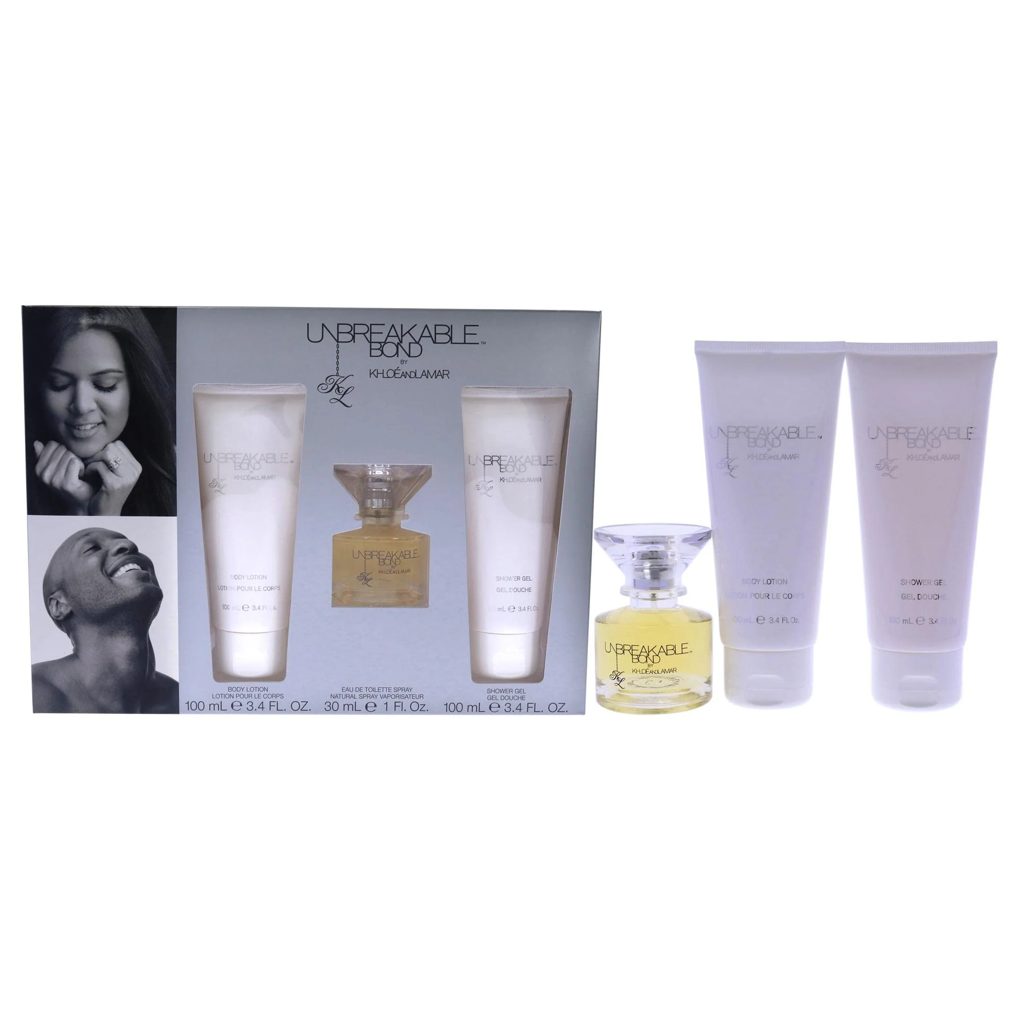Certified Khloe Lamar Unbreakable Bond Women 1oz EDT Spray 3.4oz Shower Gel 3.4oz Body Lotion 3 Pc Gift Set I0107432 Original