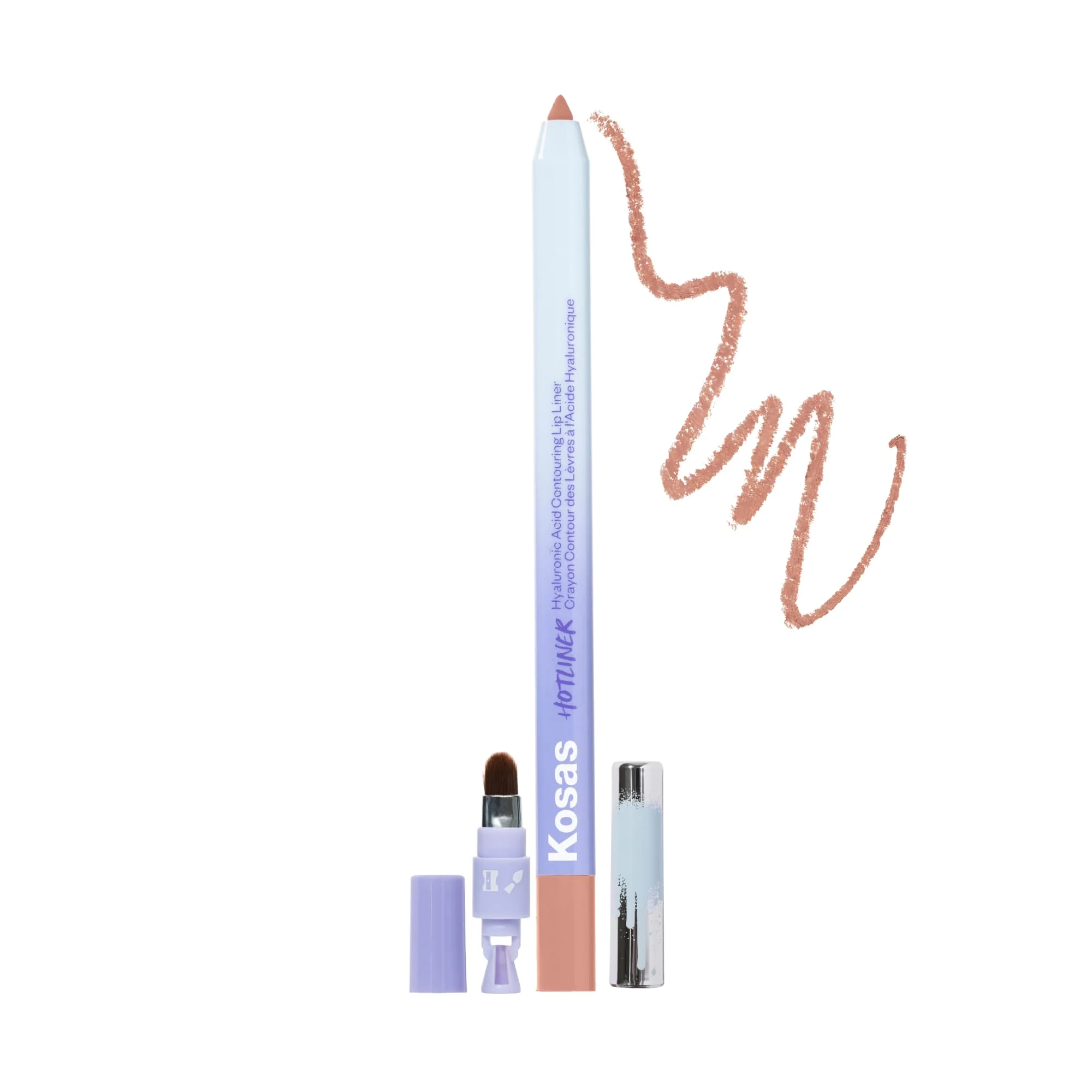 Minimalist Kosas Hotliner Retractable Lip Liner Pencil with Built-In Brush Sharpener - Easy Contouring Hydrating Long-Lasting - Pigmented Creamy Texture Luxury