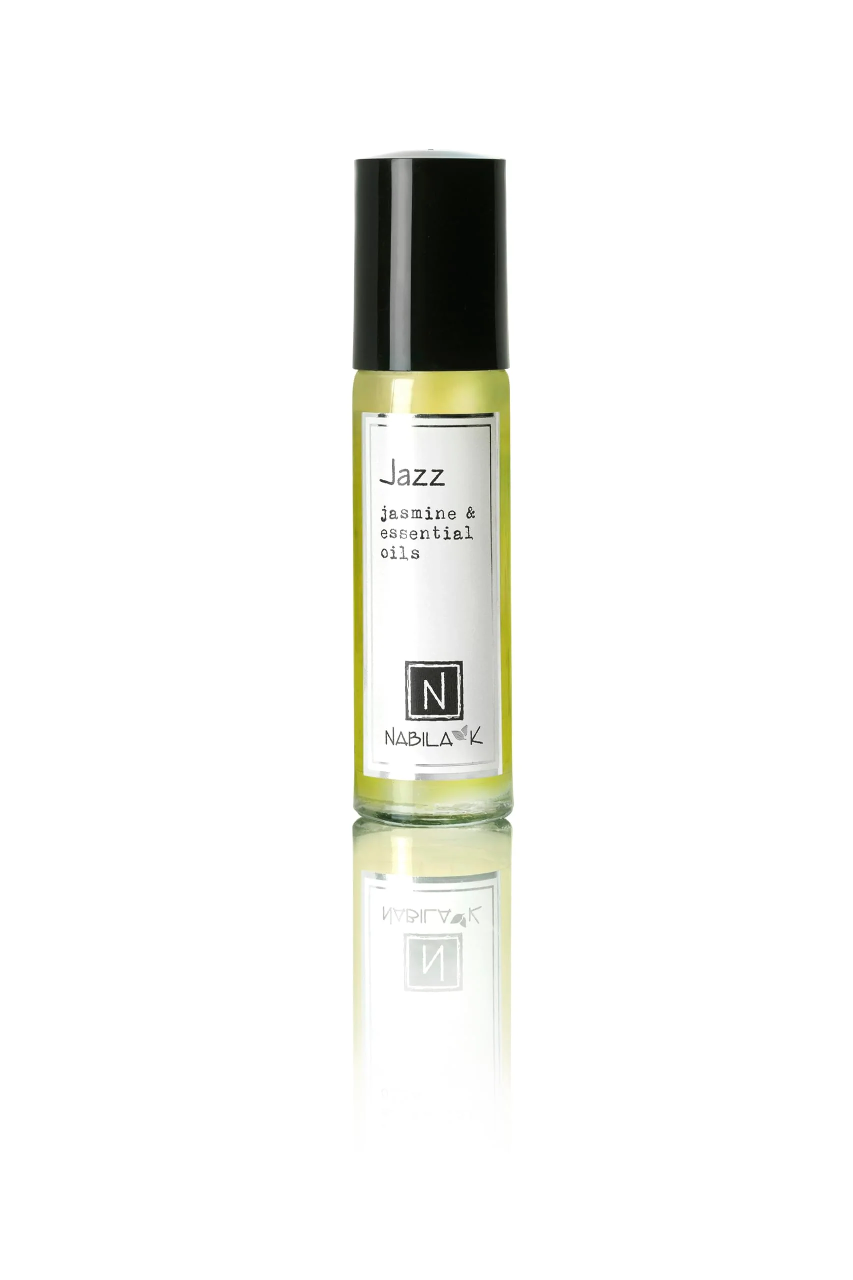Reusable Nabila K Jazz Jasmine Roll-On Perfume Oil for Women Alcohol- Organic Long-Lasting Fragrance Travel Size TSA 0.33 oz Easy-to-Use