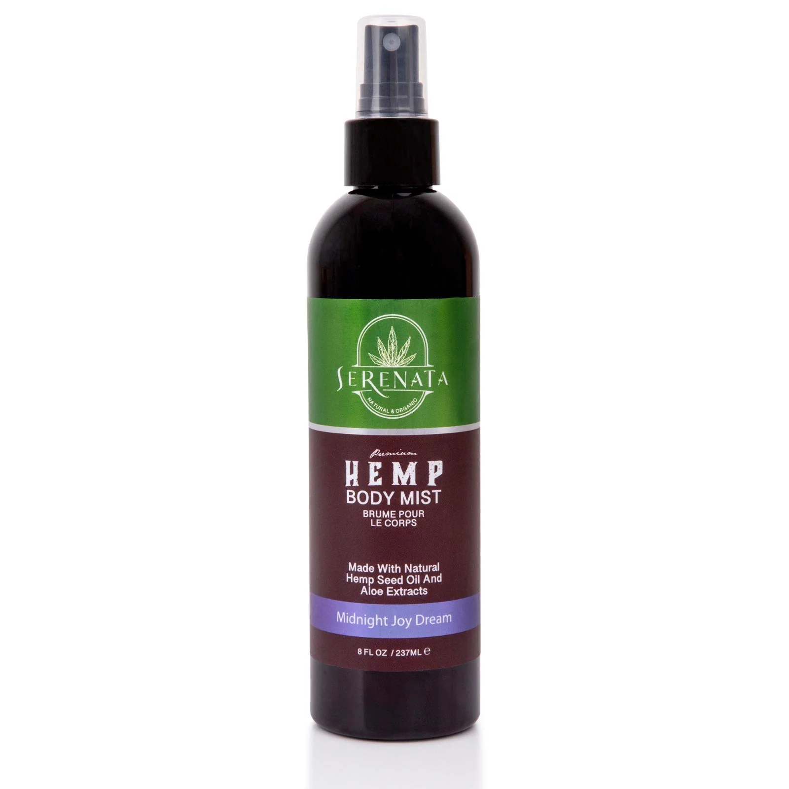 Top-Quality Natural and Organic Fragrance 8 Oz Body Mist Spray by Serenata - Vegan Alcohol and Paraben Headache with Hemp Seed Oil and Aloe EDP Secure