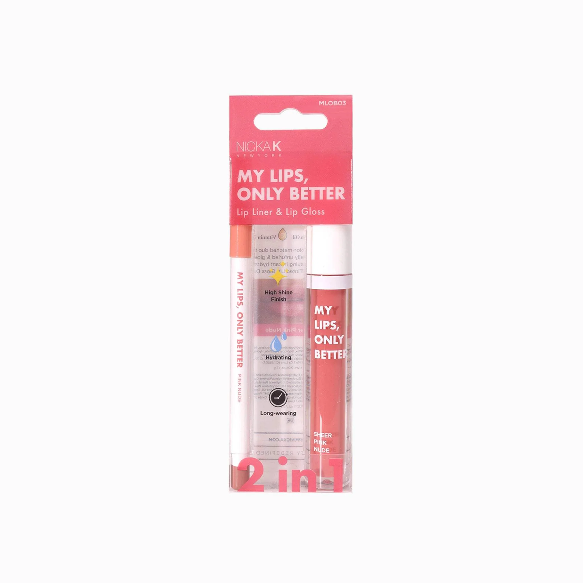 User-Friendly NICKA K NEW YORK My Lips Only Better Lip Liner and Lip Gloss Lip Mask Set Sheer Pink Nude Reusable