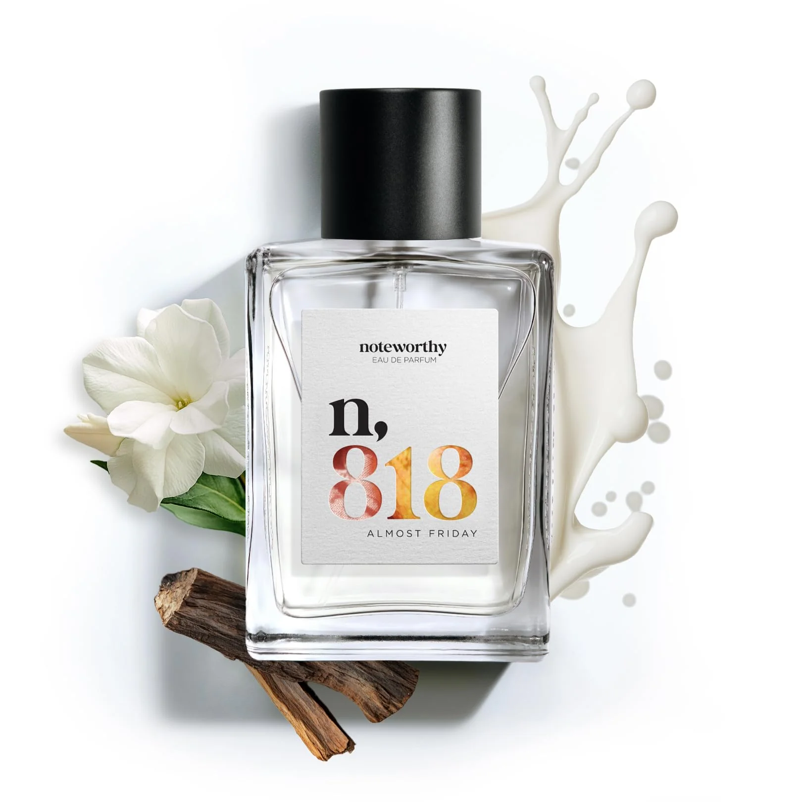 Flexible Noteworthy n 818 Almost Friday Eau De Parfum - Jasmine Milk Rosewood Sophisticated Warm Fragrance for Any Occasion Long-lasting Unisex Perfume High-Performance