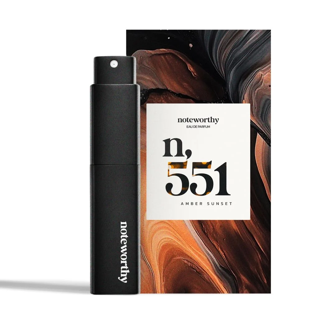 Reusable Noteworthy n 551 Santal Cashmere Eau De Parfum - Lily of the Valley Amber Sandalwood Long-lasting Unisex Perfume for Women Men Travel Long-Lasting