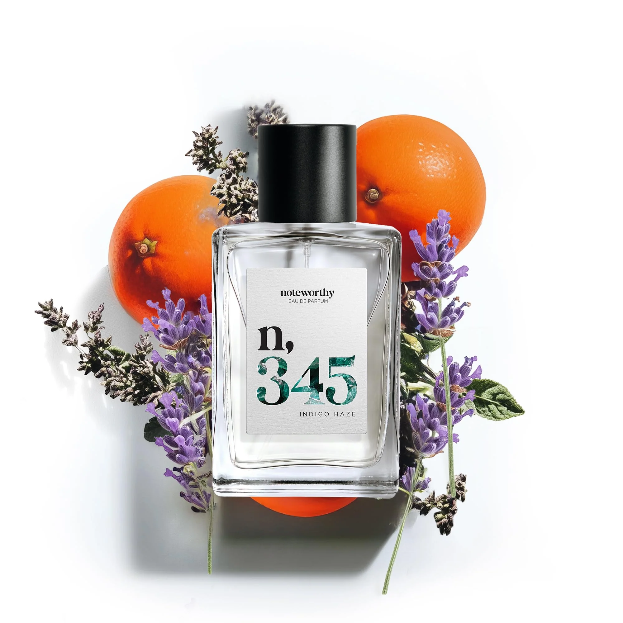 Professional Noteworthy n 345 Indigo Haze Eau De Parfum - Blood Orange Lavender Patchouli Sophisticated Warm Fragrance for Any Occasion Long-lasting Unisex Original Design