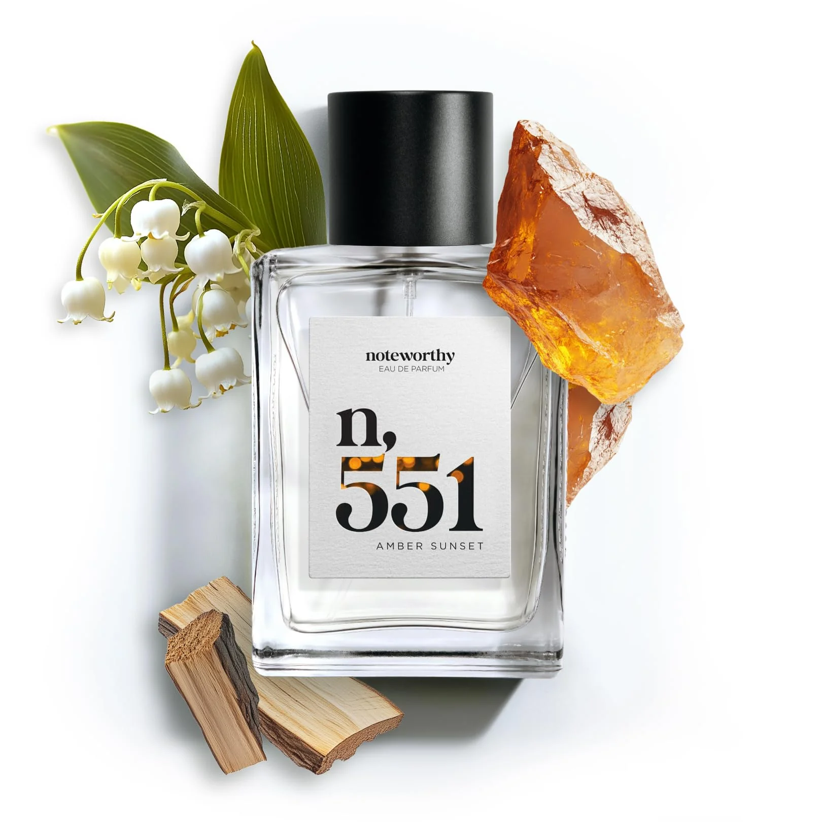 Next-Generation Noteworthy n 551 Amber Sunset Eau De Parfum - Lily of the Valley Amber Sandalwood Sophisticated Warm Fragrance for Any Occasion Long-lasting Versatile