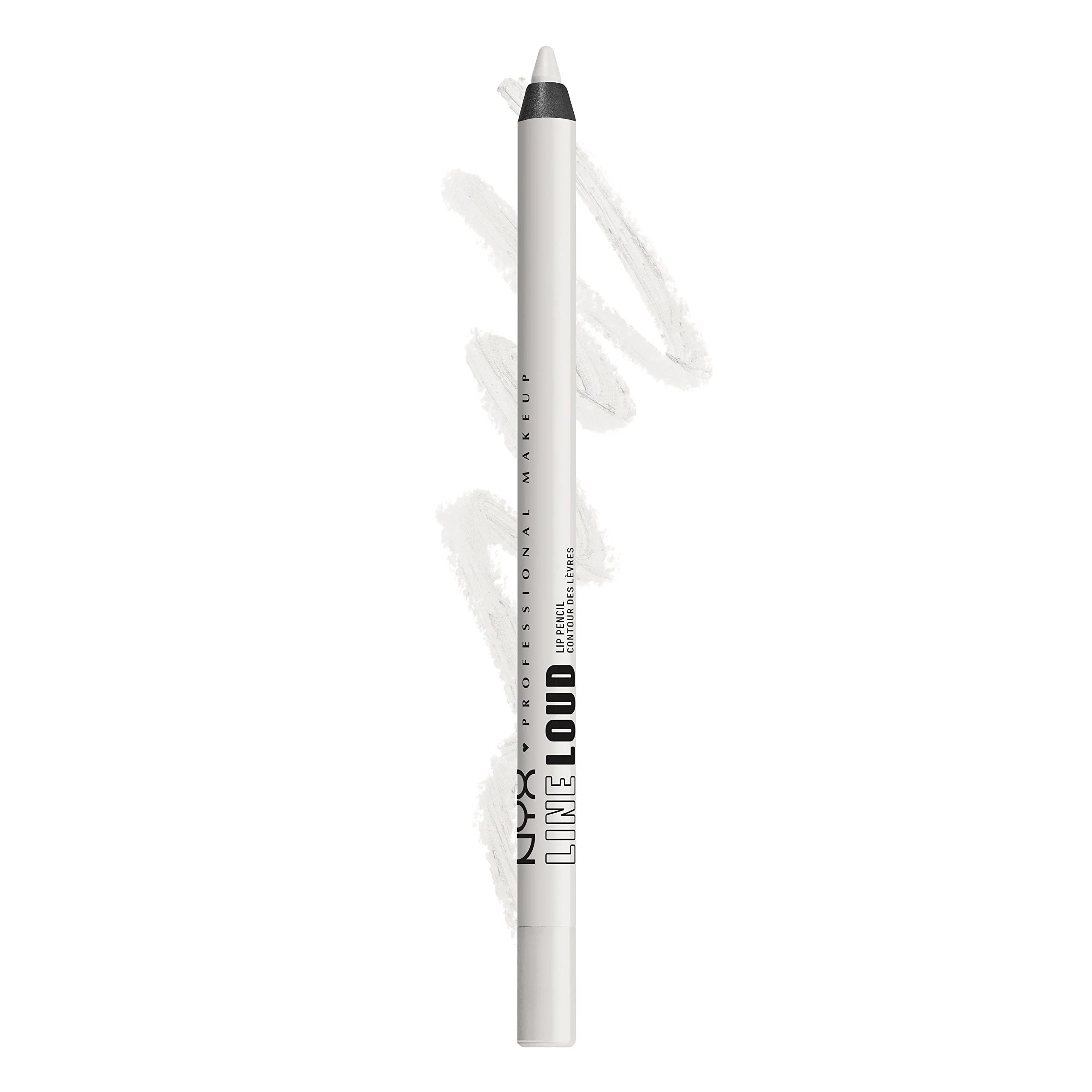 Clean NYX PROFESSIONAL MAKEUP Line Loud Lip Liner Longwear and Pigmented Lip Pencil with Jojoba Oil Vitamin E - Gimme Drama White Solid