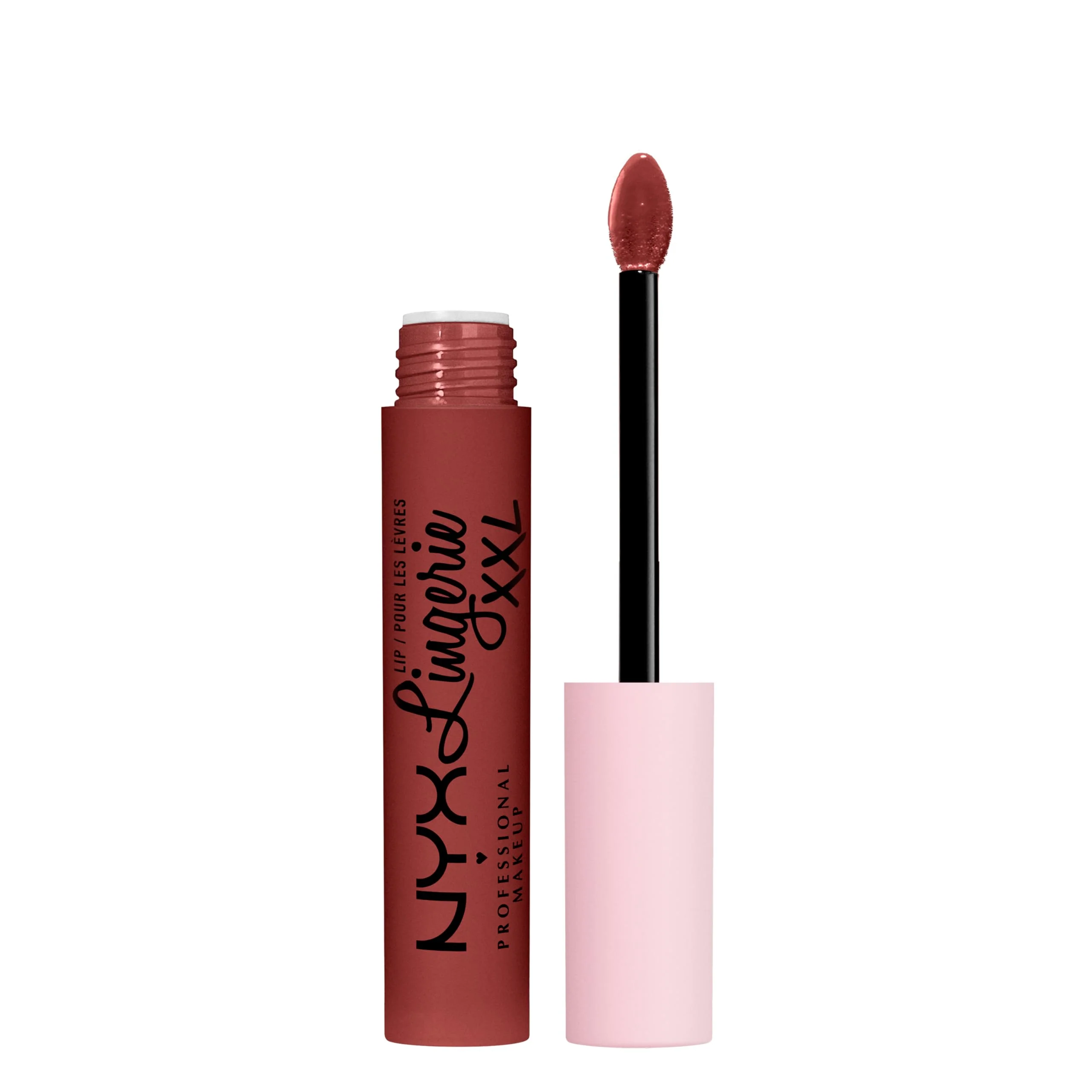 Genuine NYX PROFESSIONAL MAKEUP Lip Lingerie XXL Matte Liquid Lipstick - Straps Off Reddish Brown Nude Soft