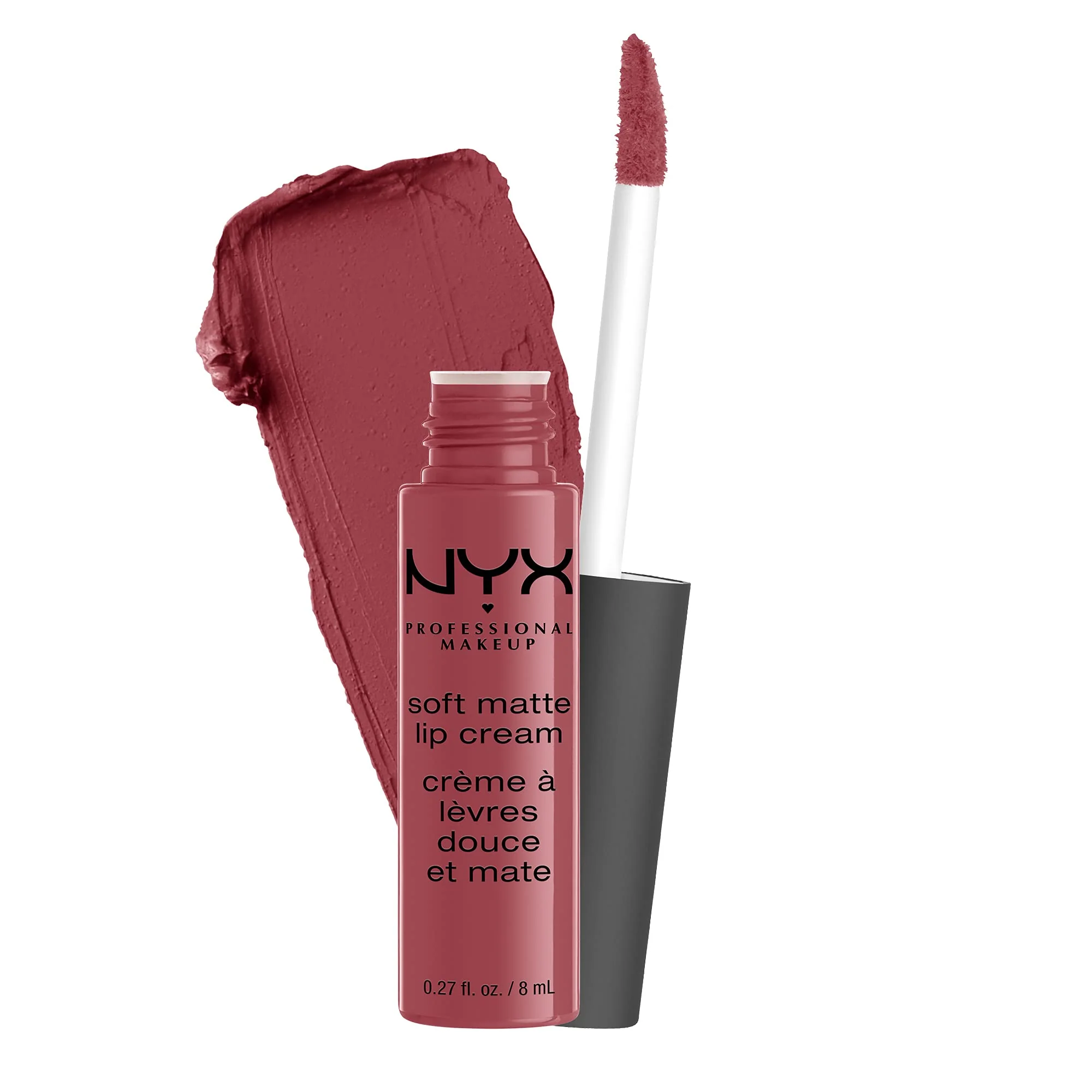 Breathable NYX PROFESSIONAL MAKEUP Soft Matte Lip Cream Lightweight Liquid Lipstick - Budapest Deep Mauve With Red Undertone Luxury