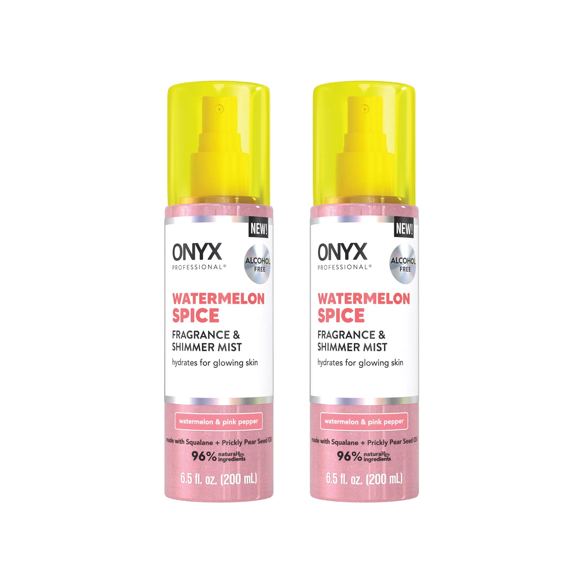 Natural Onyx Professional Hydrating Shimmer Mist with Squalane Prickly Pear Seed Oil Watermelon Spice 6.5 fl oz 2pk - Shimmer Hair and Body Mist Creates Luxury