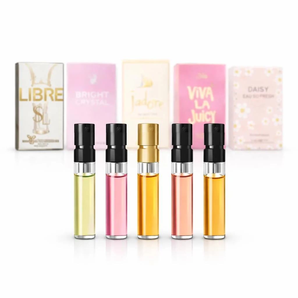Smooth Perfume Trial Pack for Women - 5 Mini Fragrance Samples Small Size Tester Set Try New Scents High-Performance