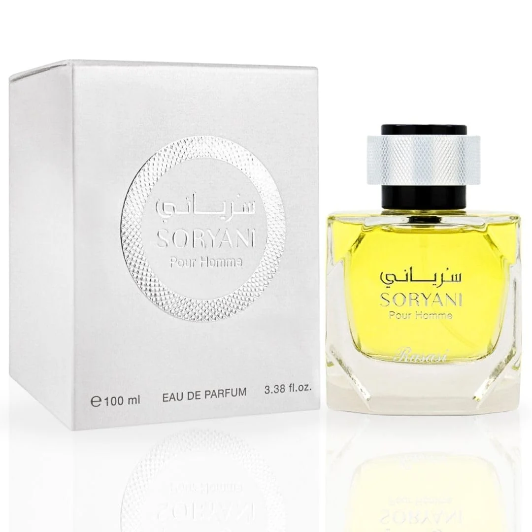 Classic RASASI Soryani Eau De Parfum Men Spray 100ML 3.38 OZ - Arabian Perfume With Refreshing Citrusy and Floral Fragrance - Long Lasting Captivating Stylish