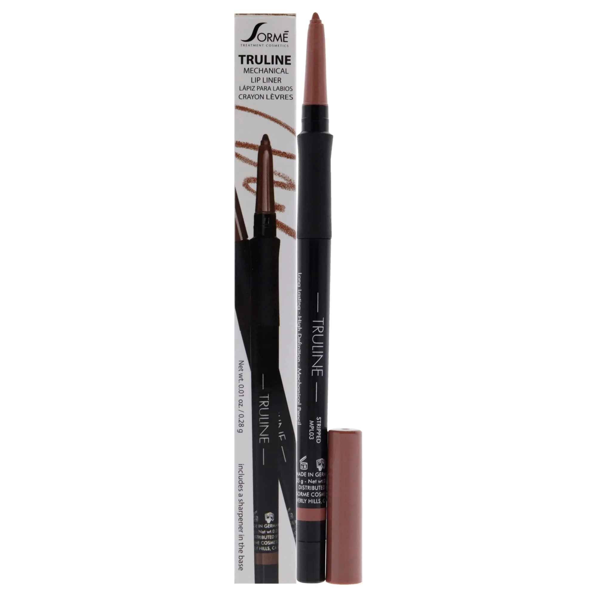 Reliable Sorme' Treatment Cosmetics Truline Mechanical Lipliner Stripped 0.01 oz. Stylish