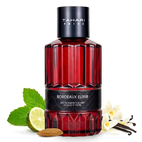 Green TAHARI Privé Bordeaux Elixir - Luxury Cologne for Men with Notes of Mint Bergamot Tonka Musk Vanilla. Strong Long-Lasting Masculine Scent in Stylish